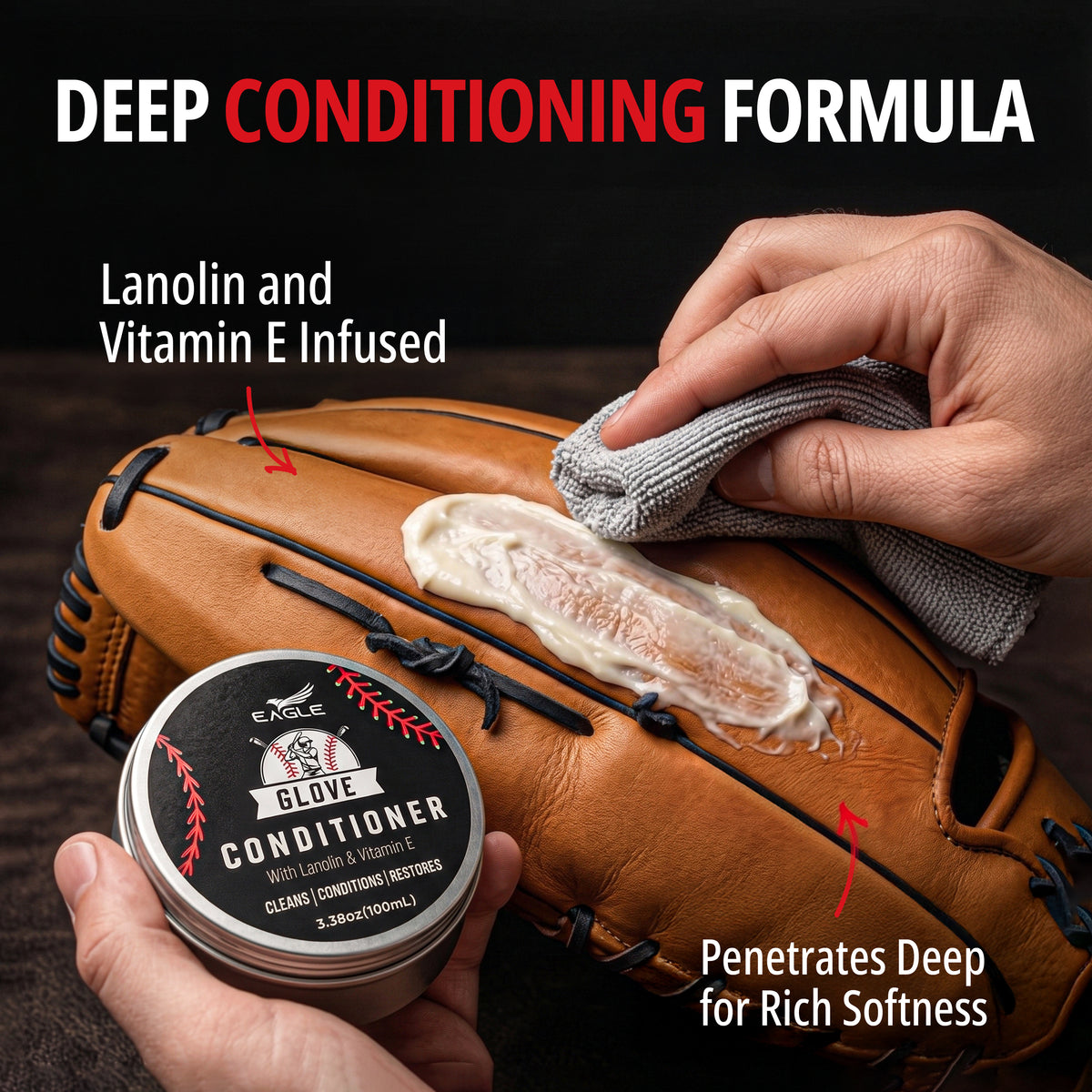 Eagle Leather Glove Conditioner Cream 2pc Set