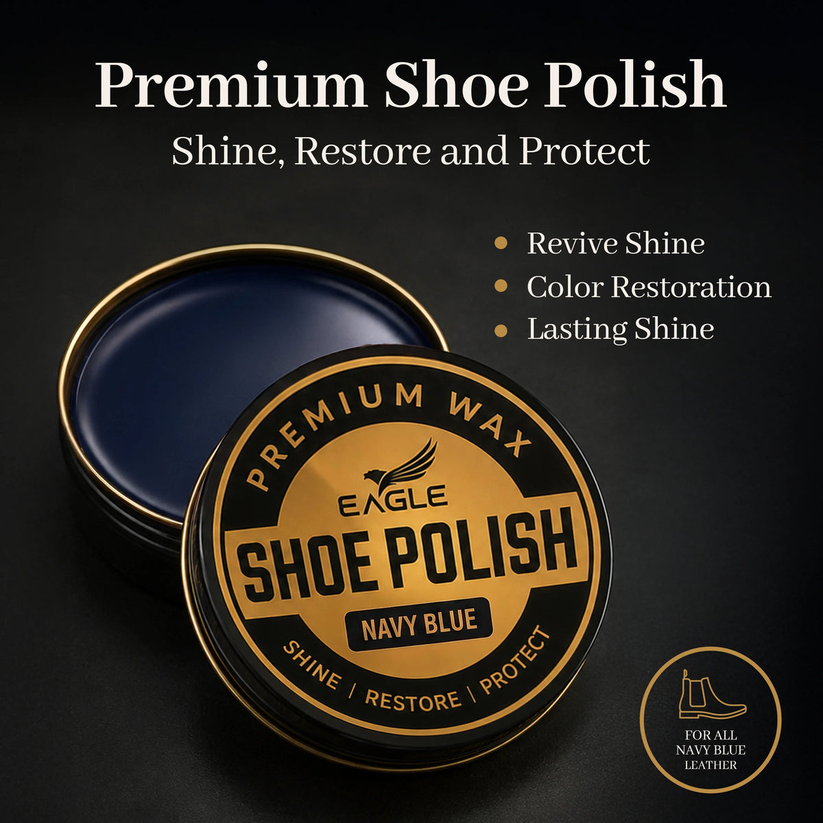 Eagle 5-Piece Shoe Shine Kit - Navy Blue