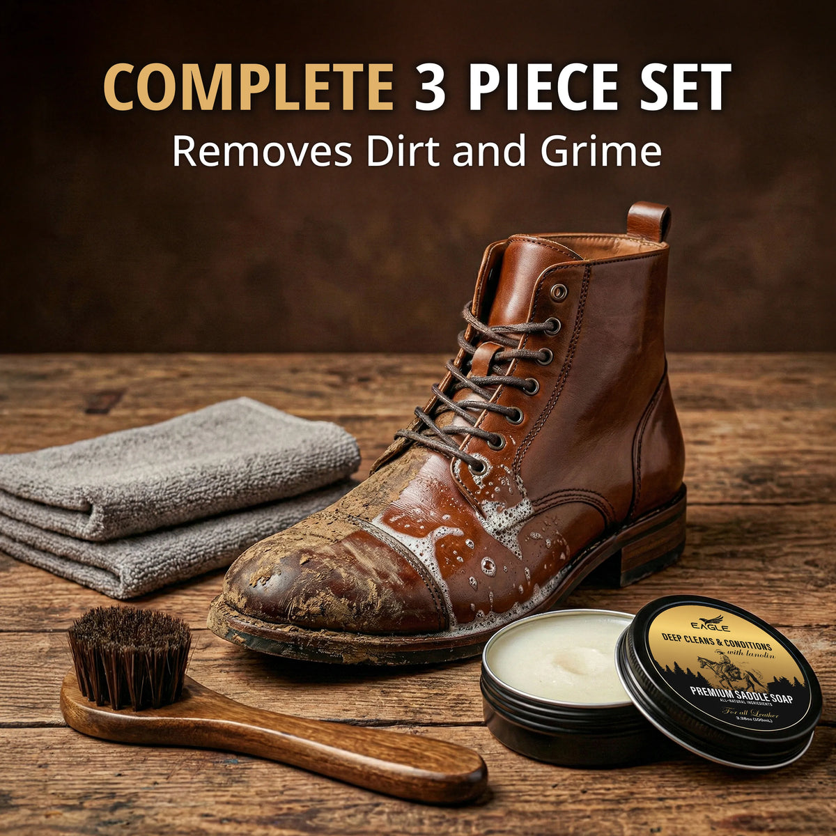 Eagle 3-Piece Saddle Soap Kit - Neutral