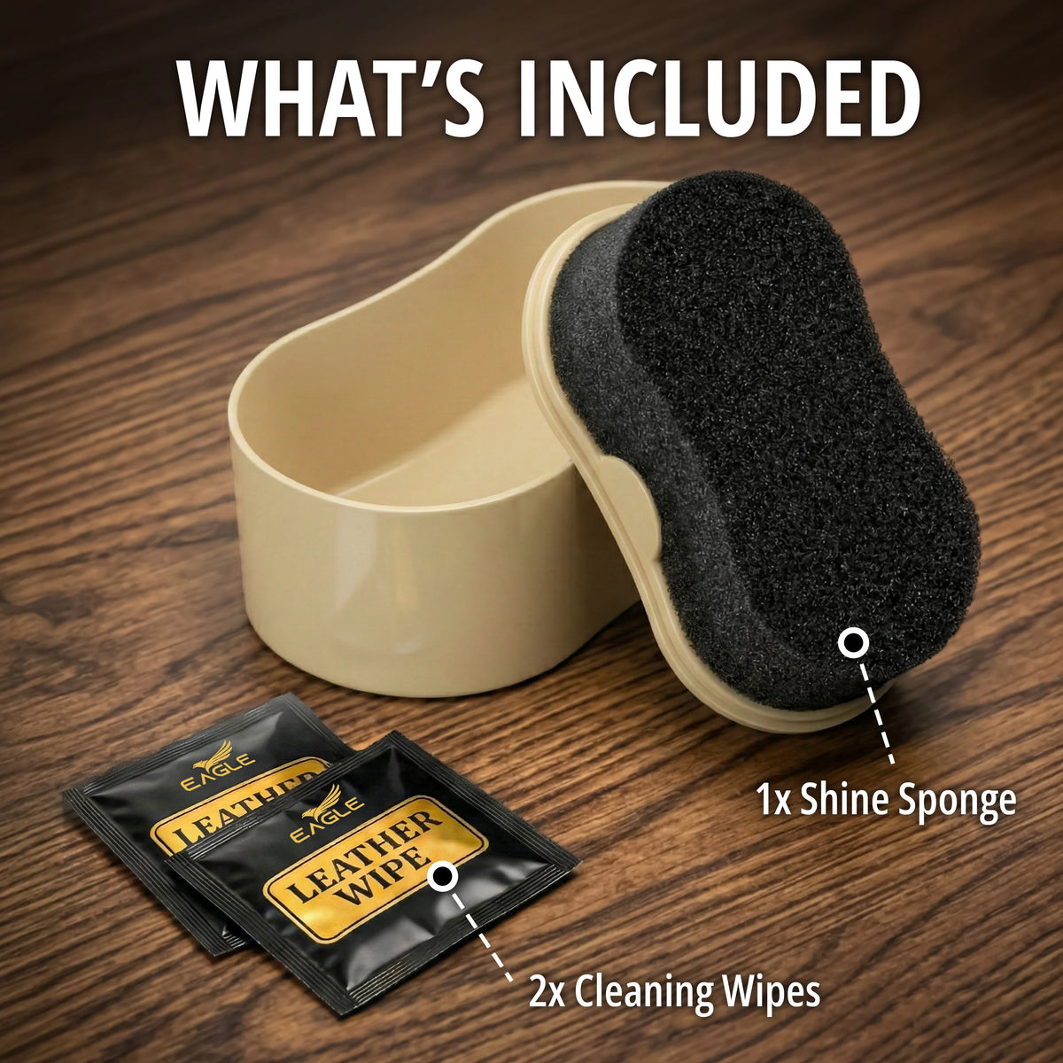 Eagle Shoe Shine Sponge Kit - Neutral
