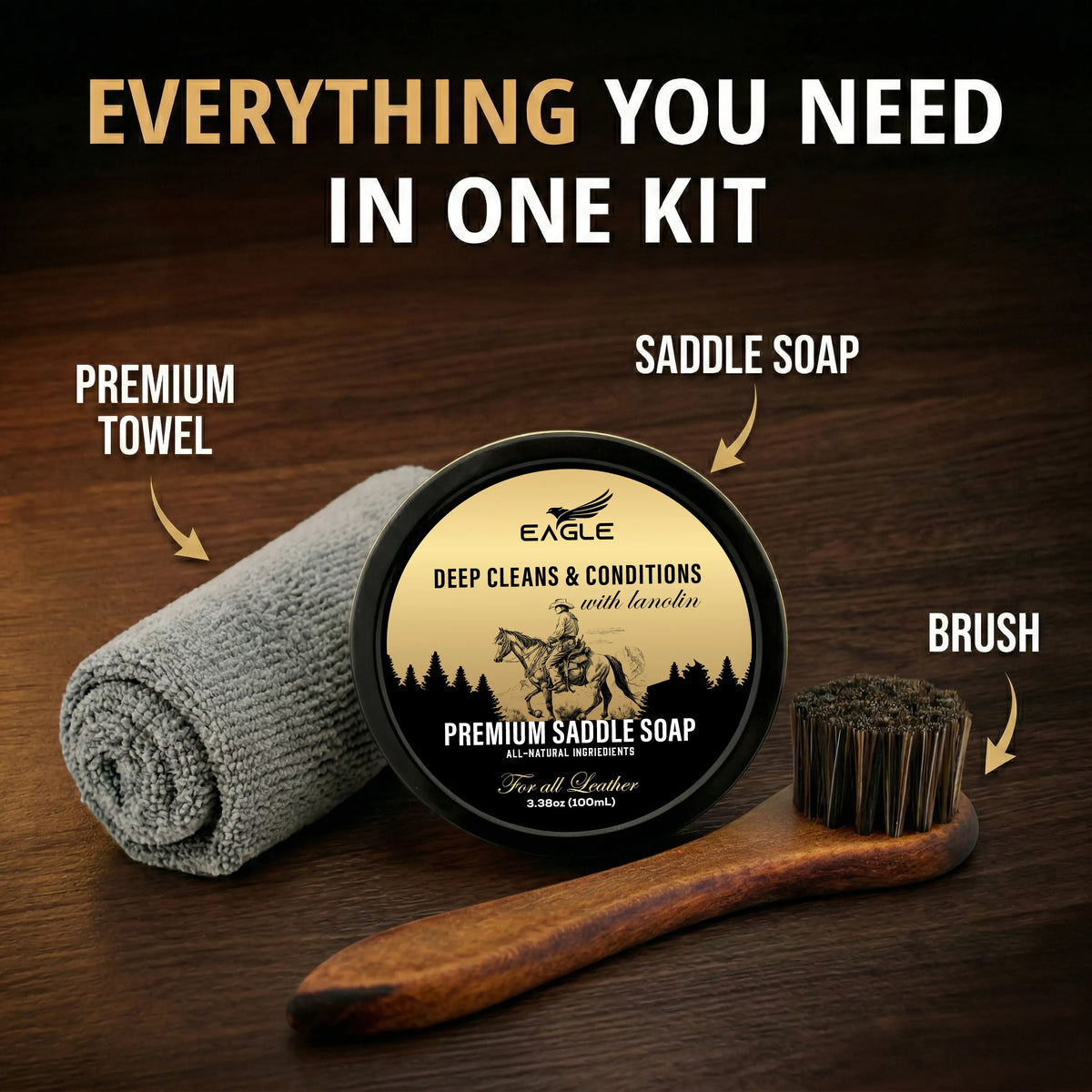 Eagle 3-Piece Saddle Soap Kit - Neutral