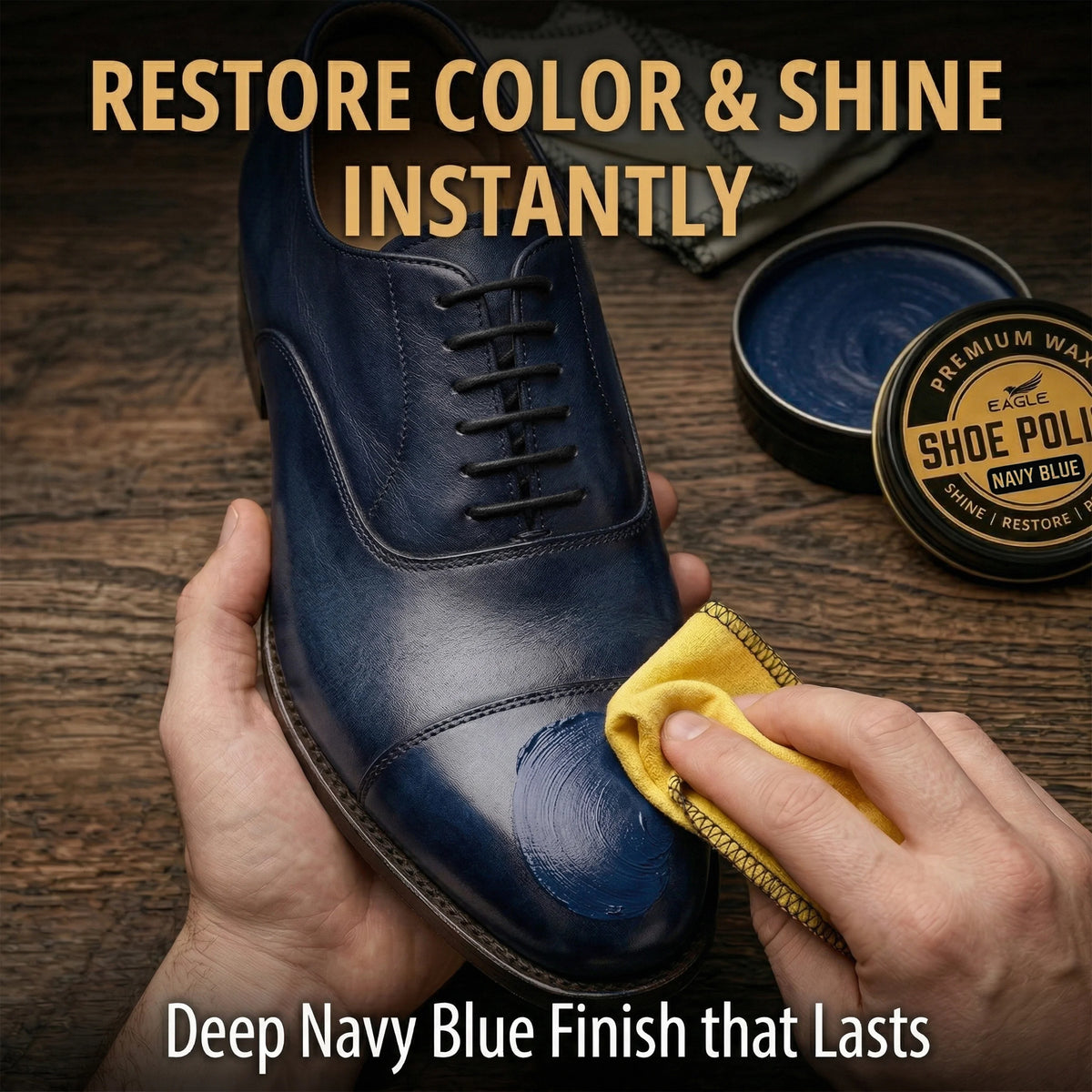 Eagle 3-Piece Shoe Polish Kit - Navy Blue