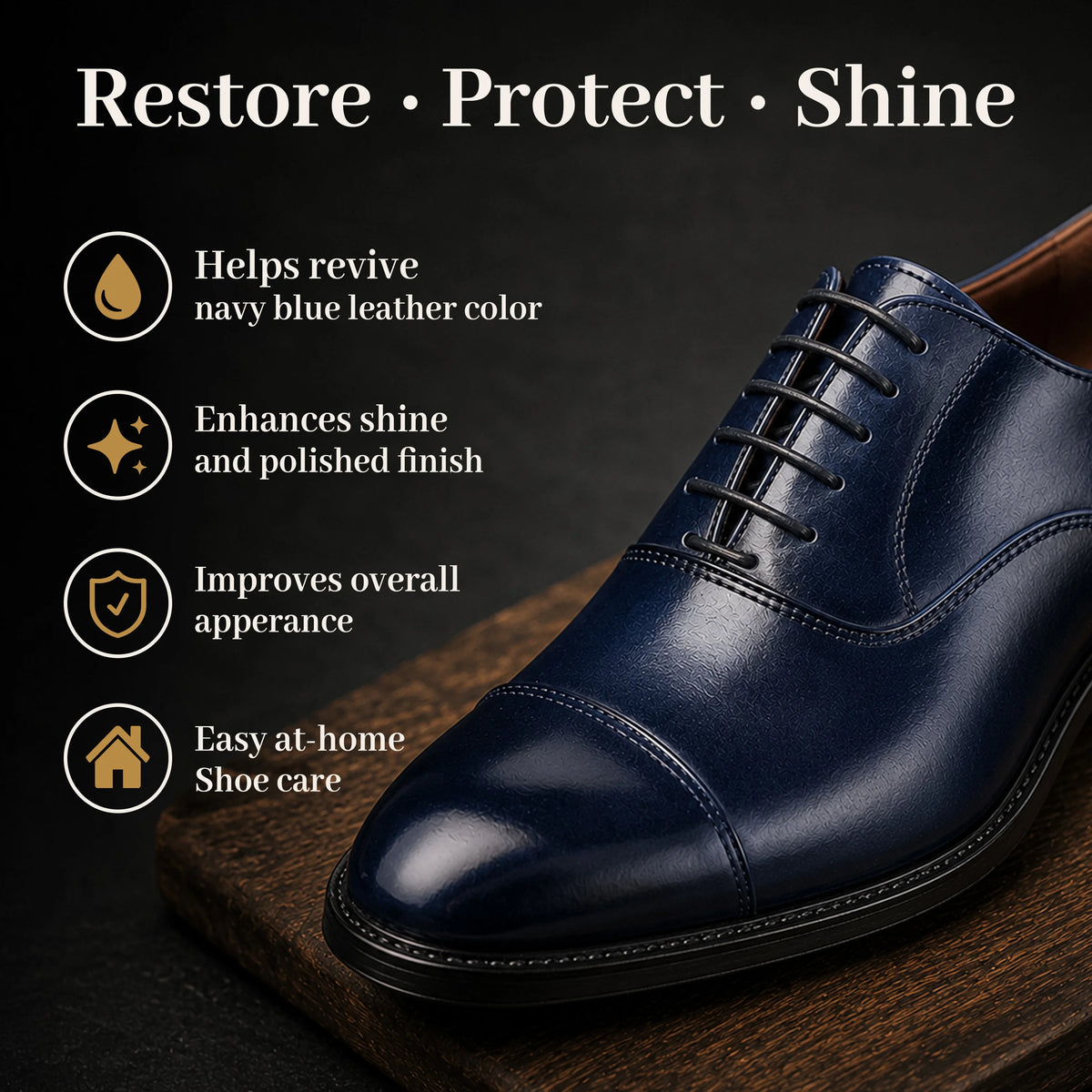 Eagle 5-Piece Shoe Shine Kit - Navy Blue