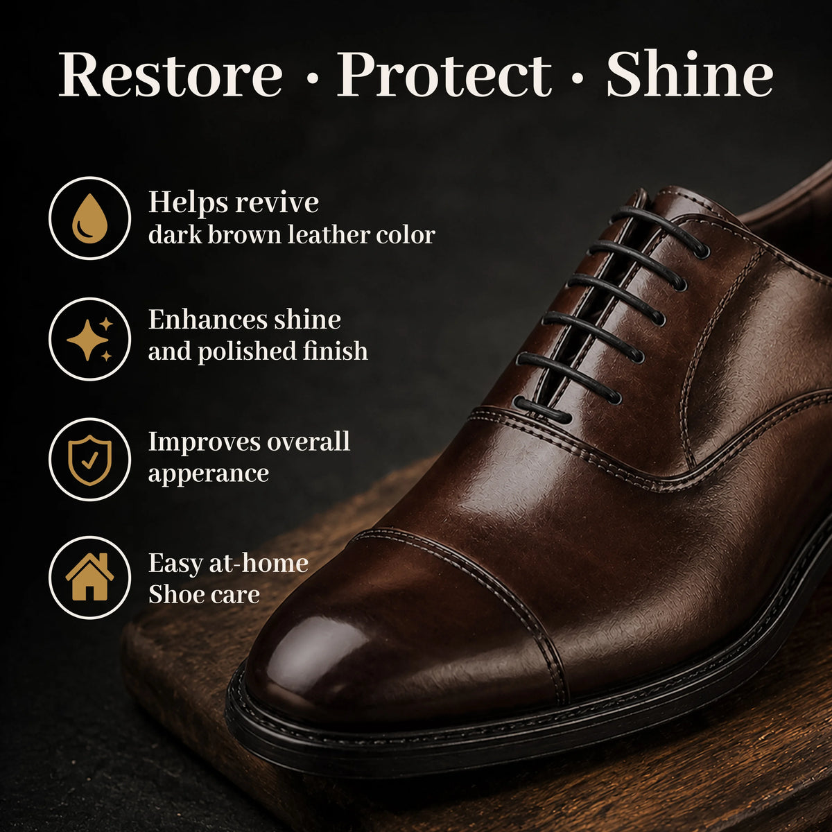 Eagle 5-Piece Shoe Shine Kit - Dark Brown