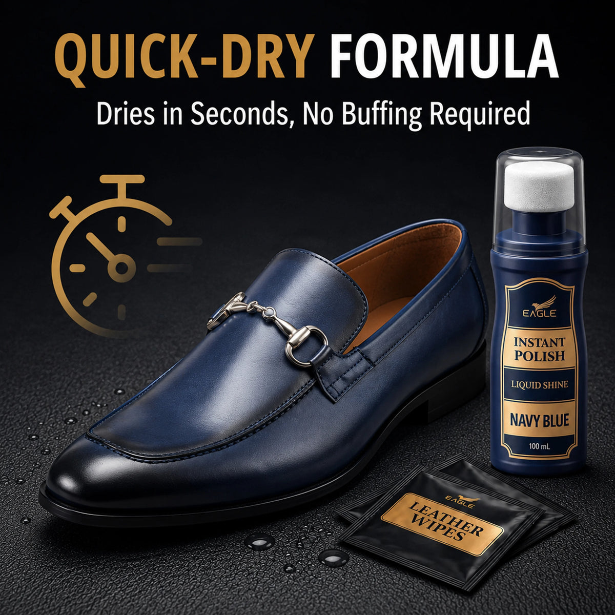 Eagle Instant Liquid Shine Polish Kit - Navy Blue