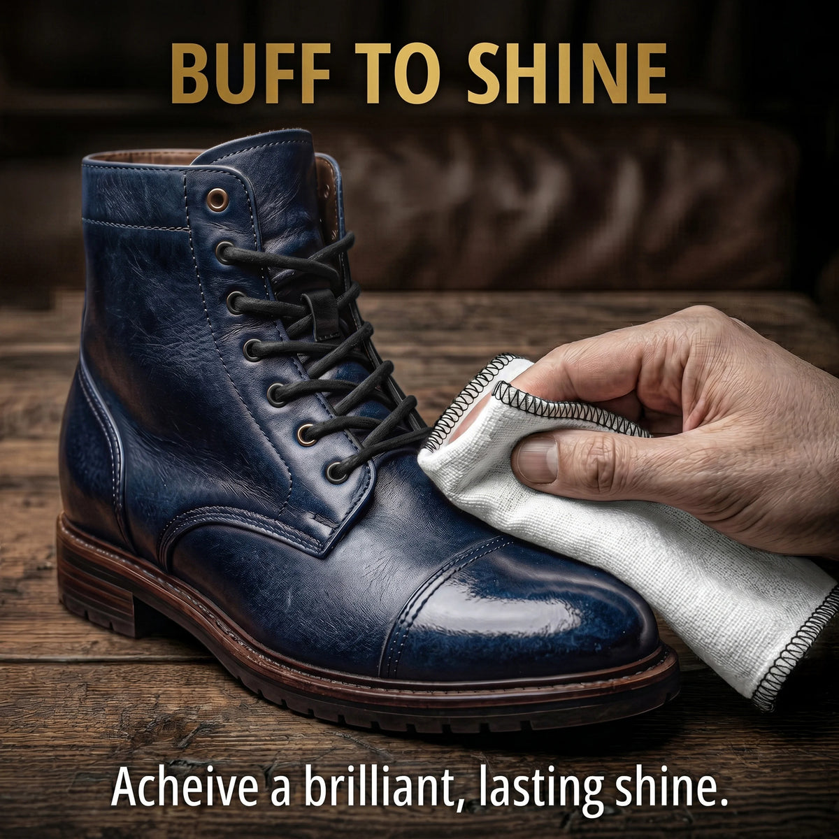 Eagle 3 Piece Shoe Cream Polish Kit - Navy Blue