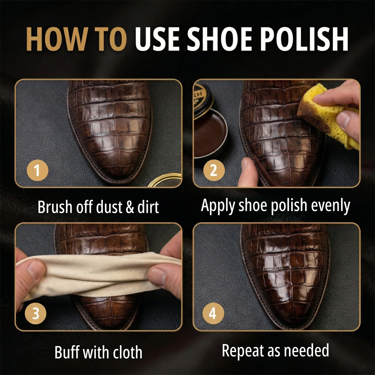 Eagle 3-Piece Shoe Polish Kit - Dark Brown