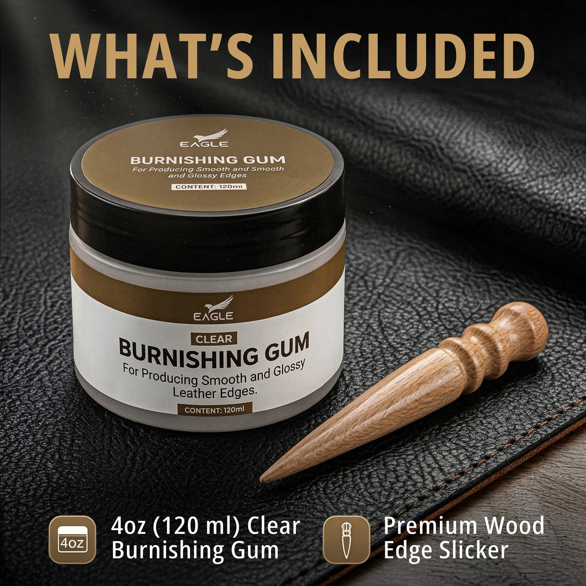 Eagle Leather Burnishing Gum Edge Finish Kit