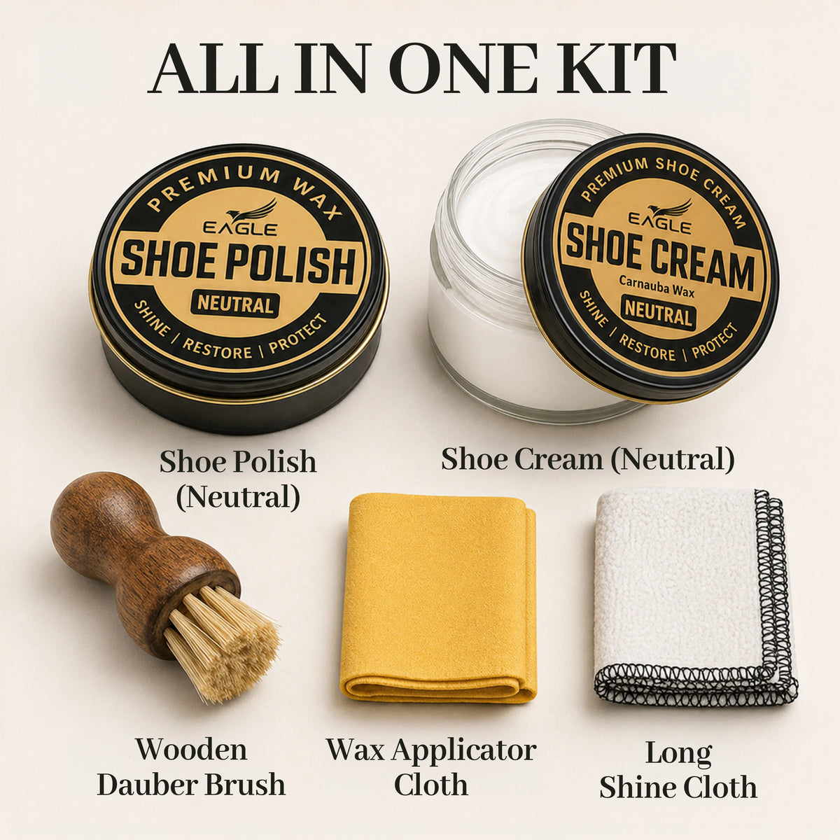 Eagle 5-Piece Shoe Shine Kit - Neutral