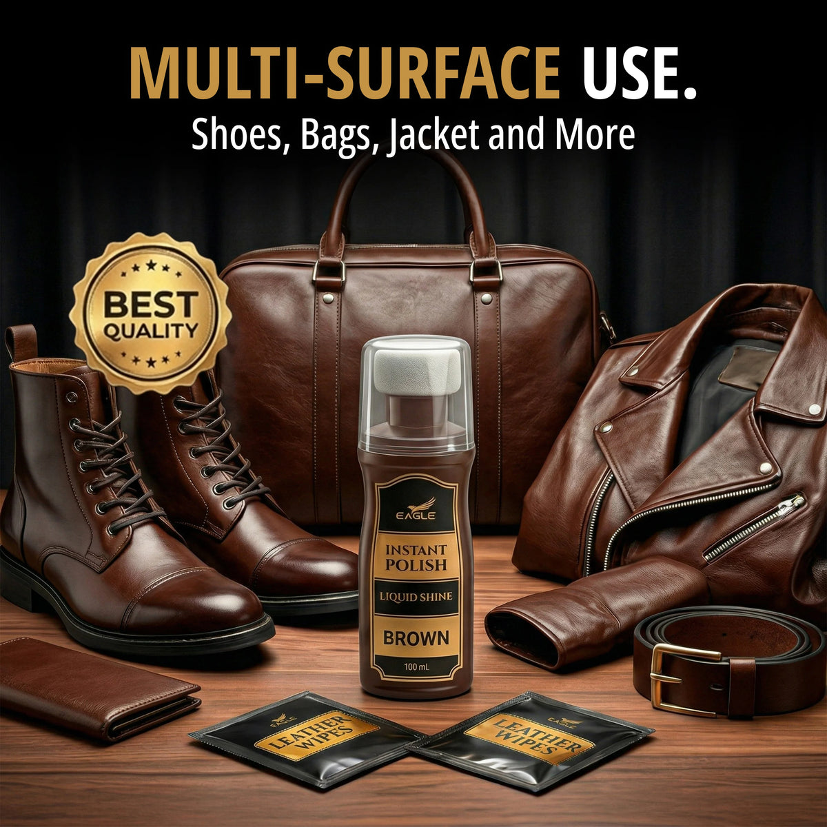 Eagle Instant Liquid Shine Polish Kit - Brown