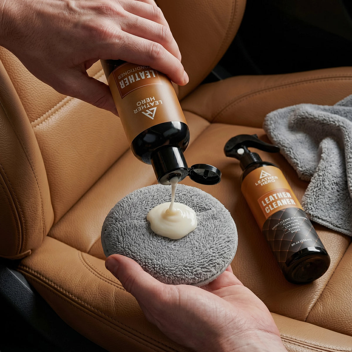 Leather Cleaner and Conditioner Kit – 4-Piece