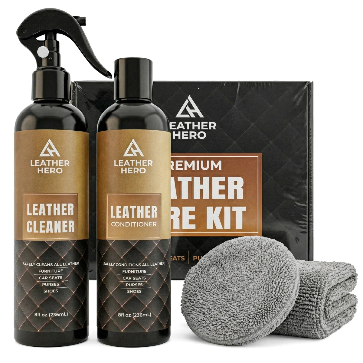 Leather Cleaner and Conditioner Kit – 4-Piece