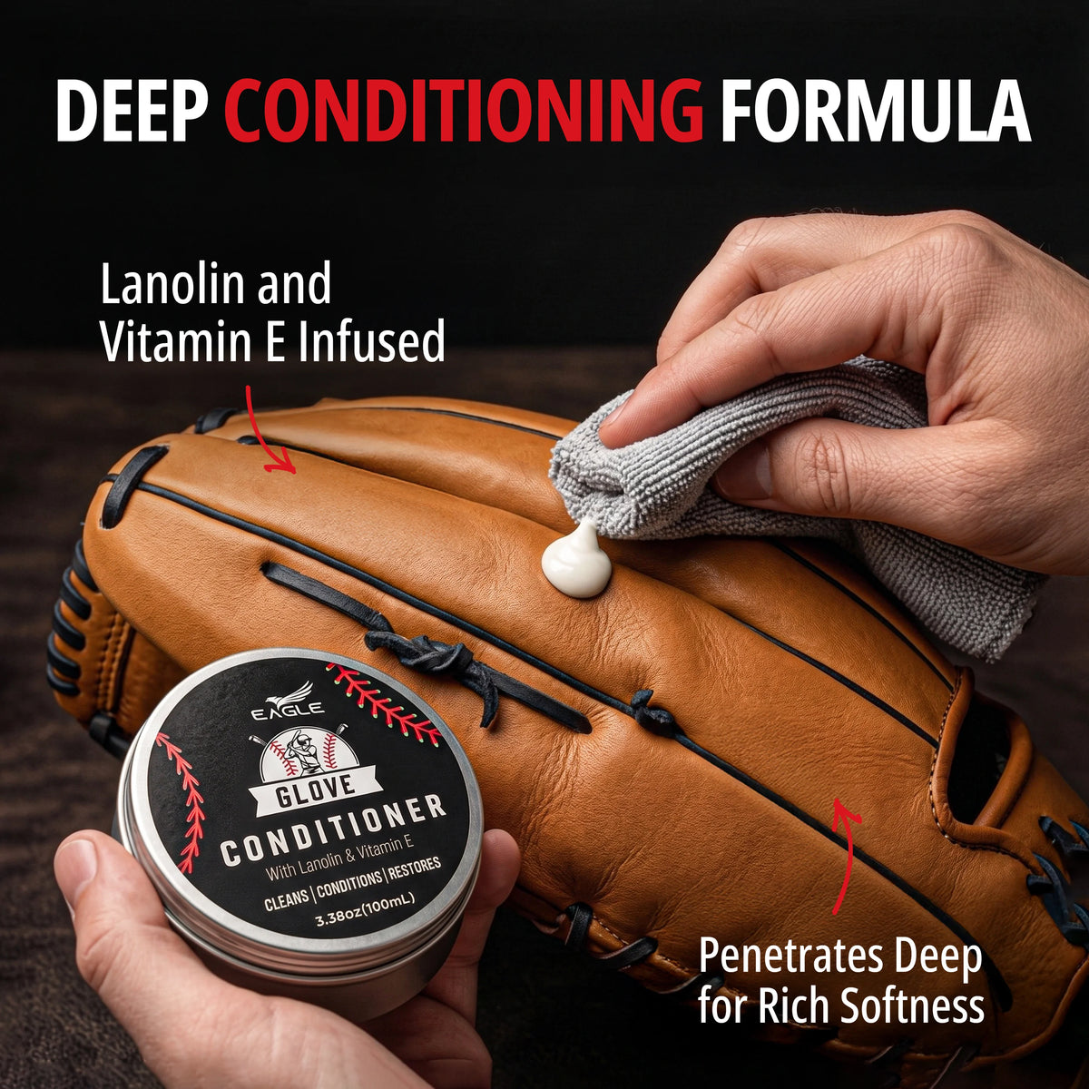 Eagle Leather Glove Conditioner Cream 2pc Set
