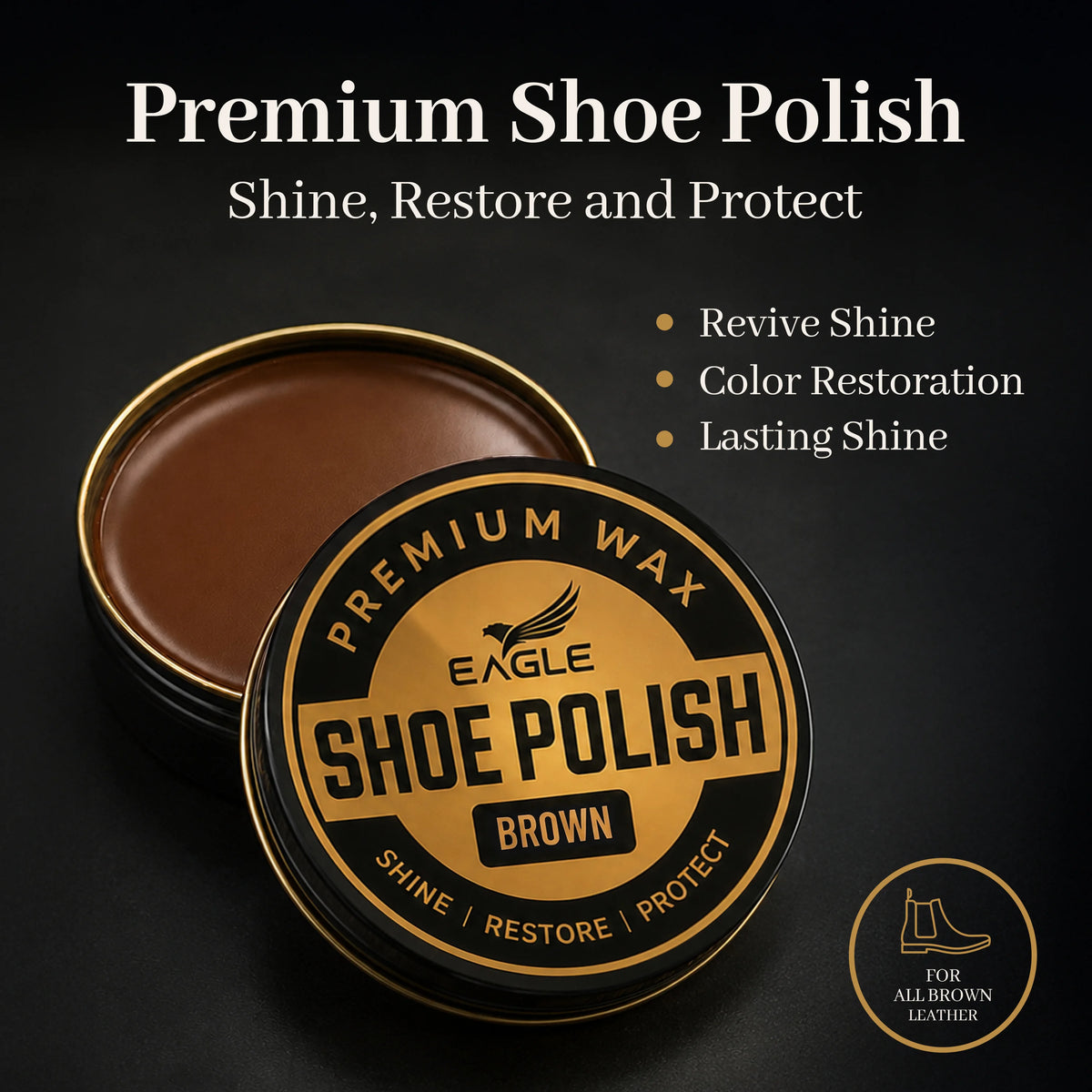 Eagle 5-Piece Shoe Shine Kit - Brown