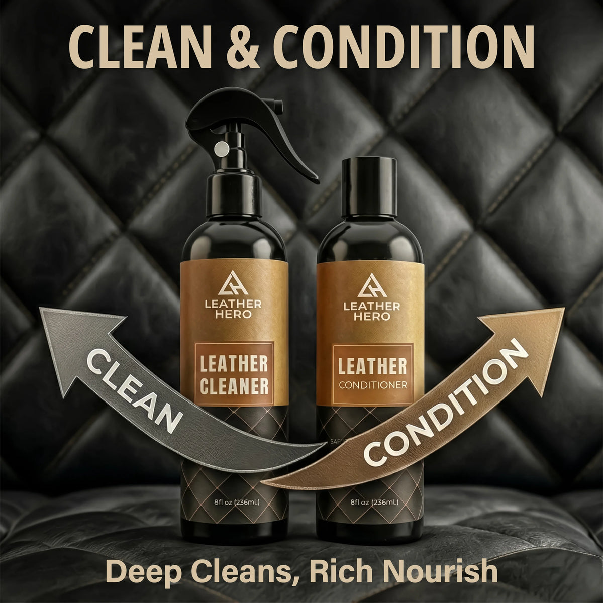 Leather Cleaner and Conditioner Kit – 4-Piece