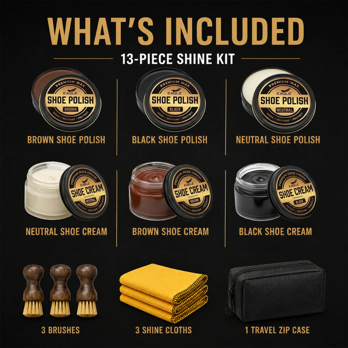Eagle 13-Piece Shoe Polish Kit