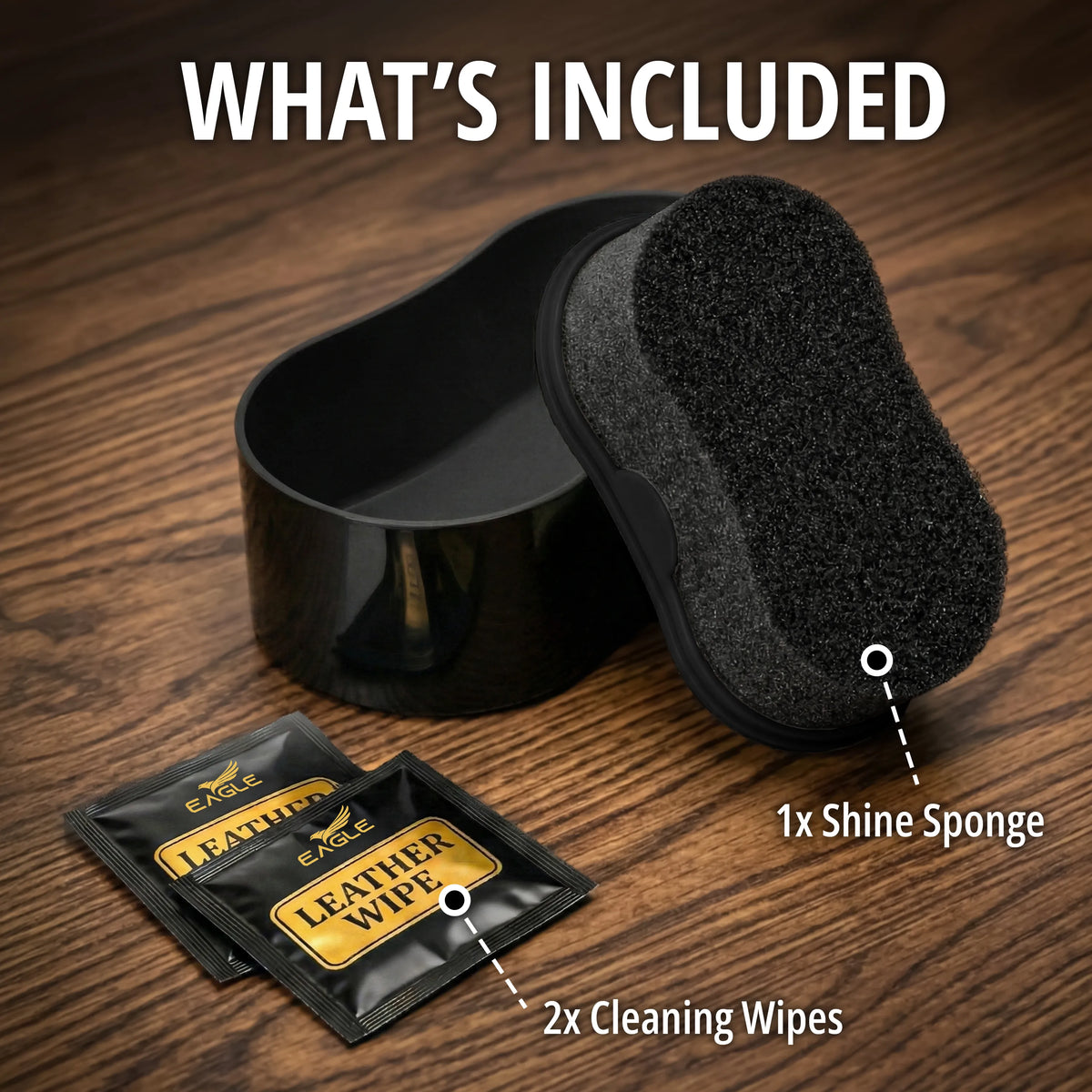 Eagle Shoe Shine Sponge Kit - Black
