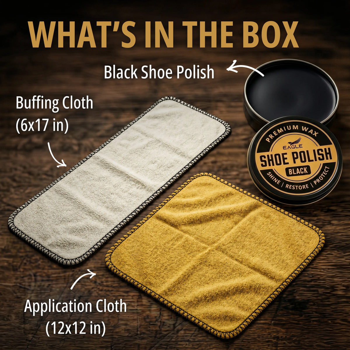 Eagle 3-Piece Shoe Polish Kit - Black