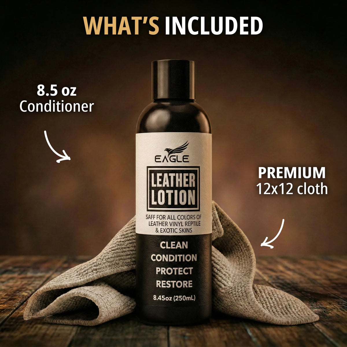 Eagle Leather Jacket Conditioning Lotion with Cloth