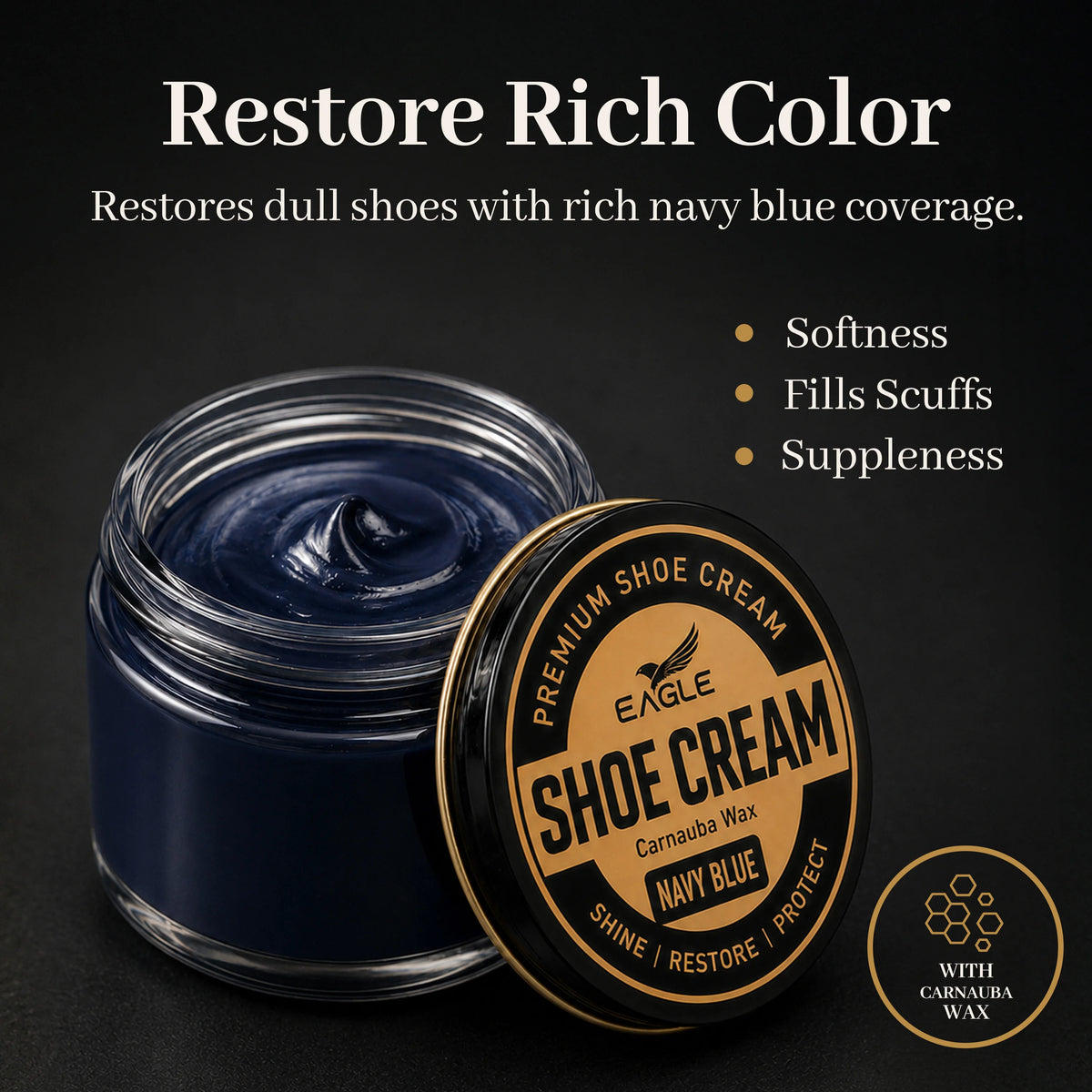 Eagle 5-Piece Shoe Shine Kit - Navy Blue