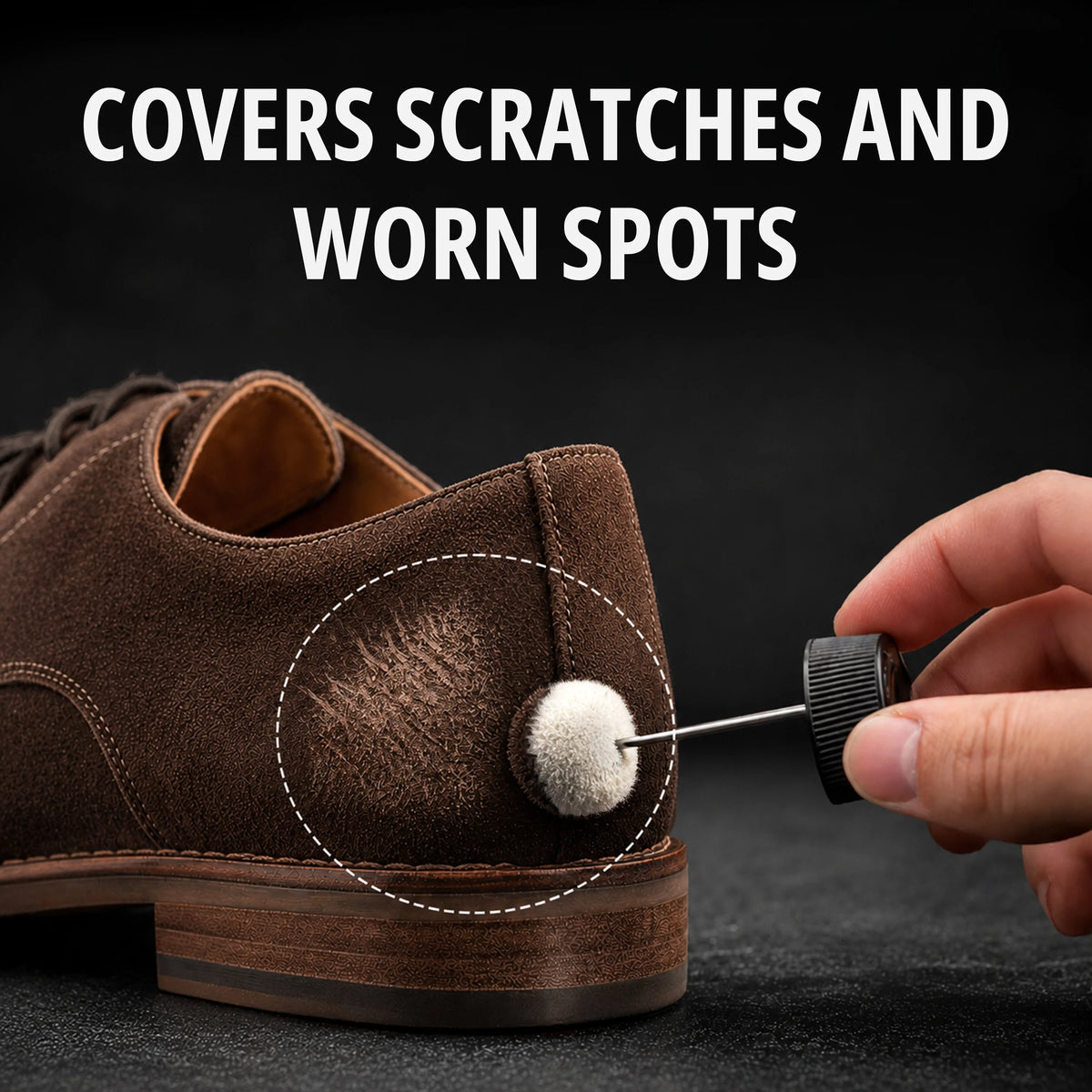 Eagle Suede Color Restorer with Built-in Applicator - Dark Brown