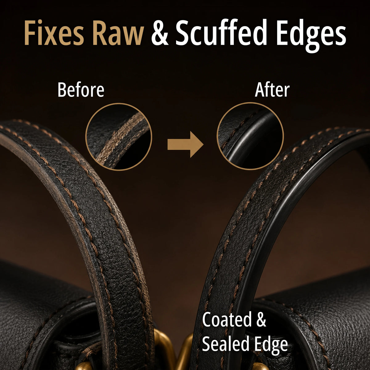 Eagle Black Leather Edge Coat