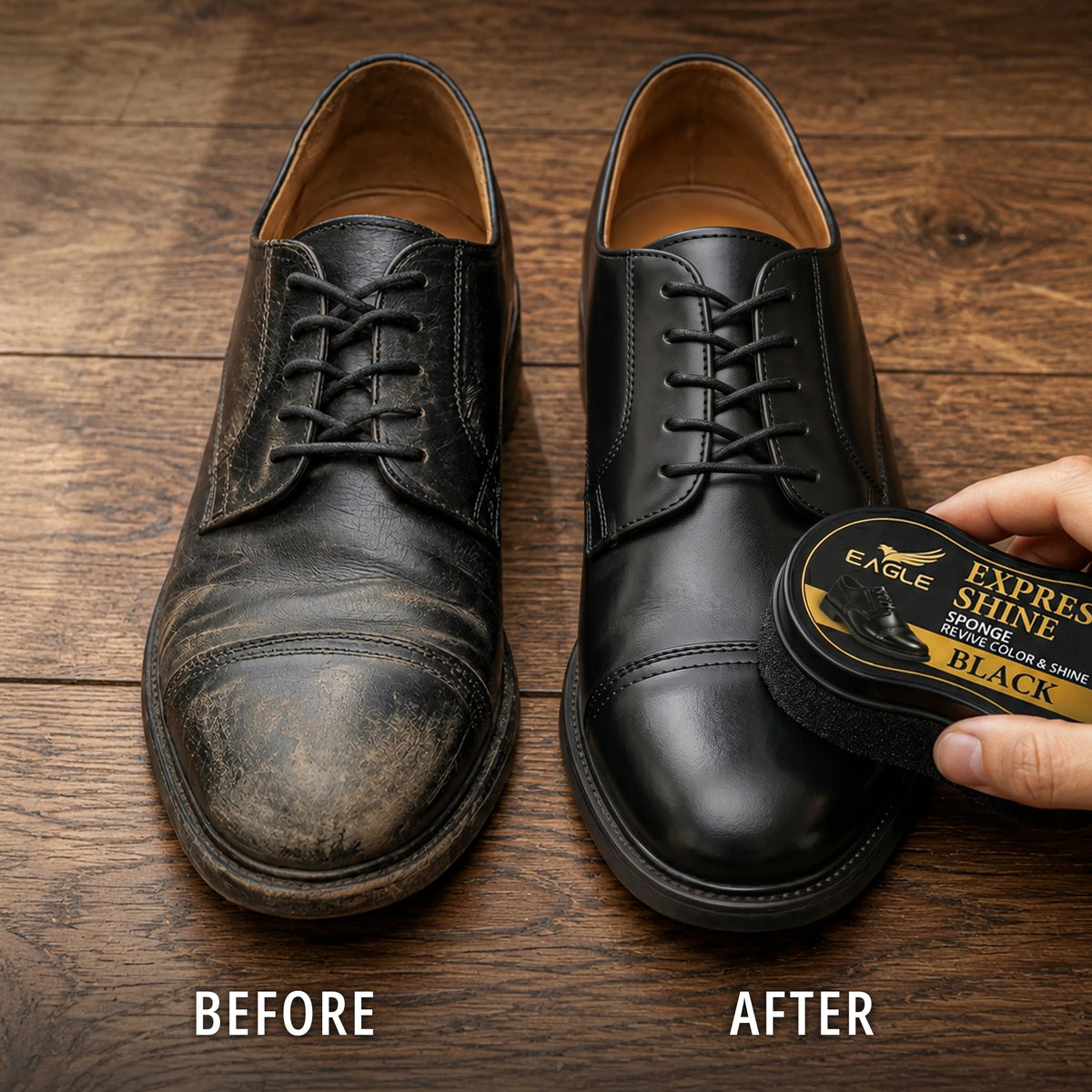 Eagle Shoe Shine Sponge Kit - Black
