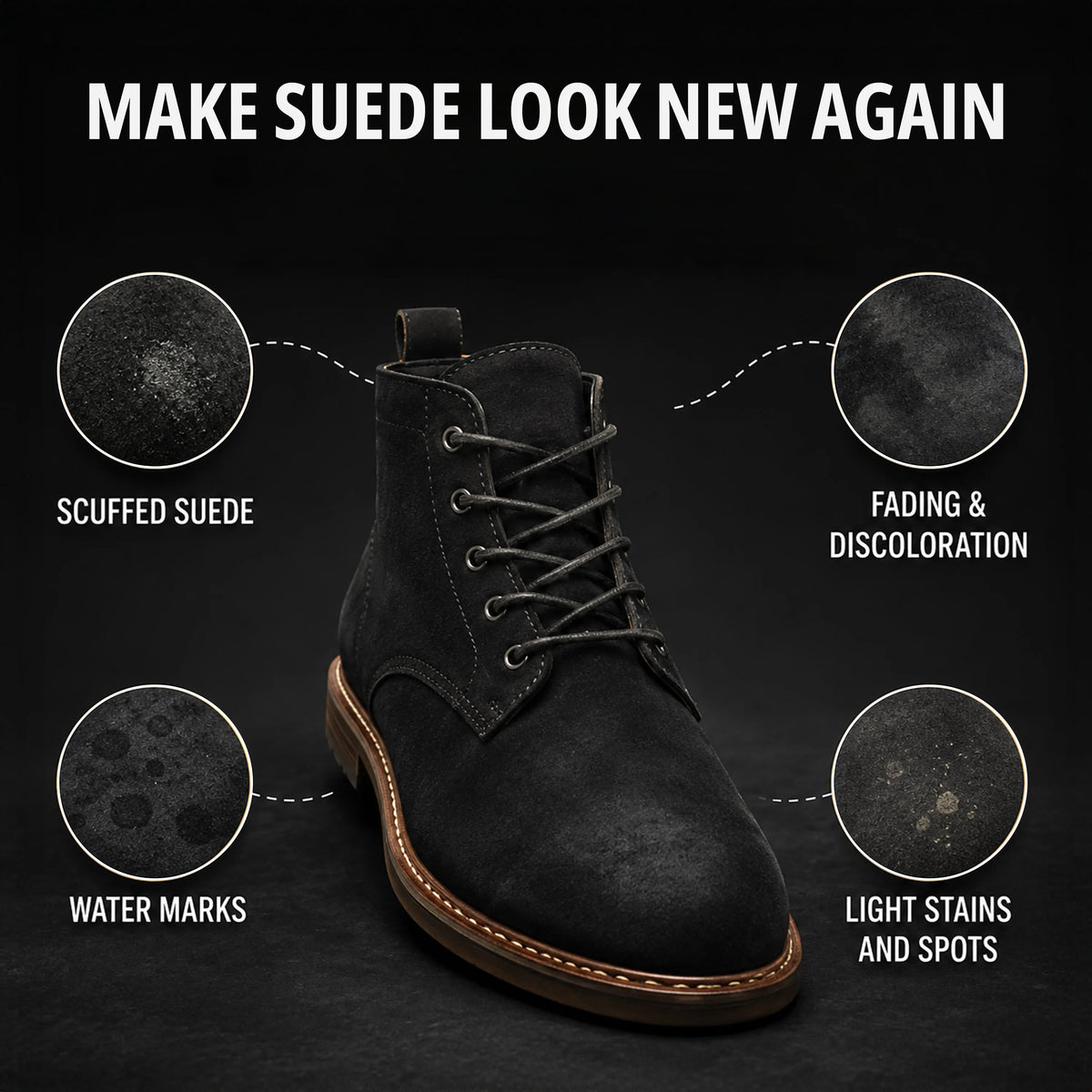 Eagle Suede Color Restorer with Built-in Applicator - Black