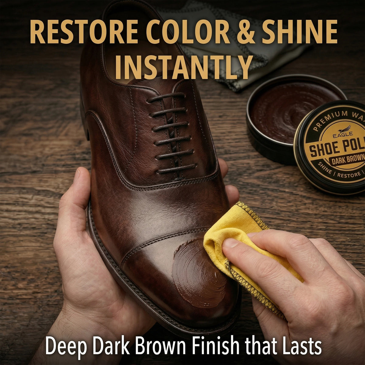 Eagle 3-Piece Shoe Polish Kit - Dark Brown