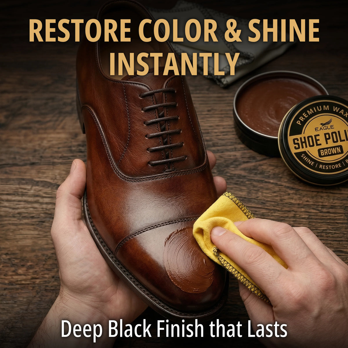 Eagle 3-Piece Shoe Polish Kit - Brown