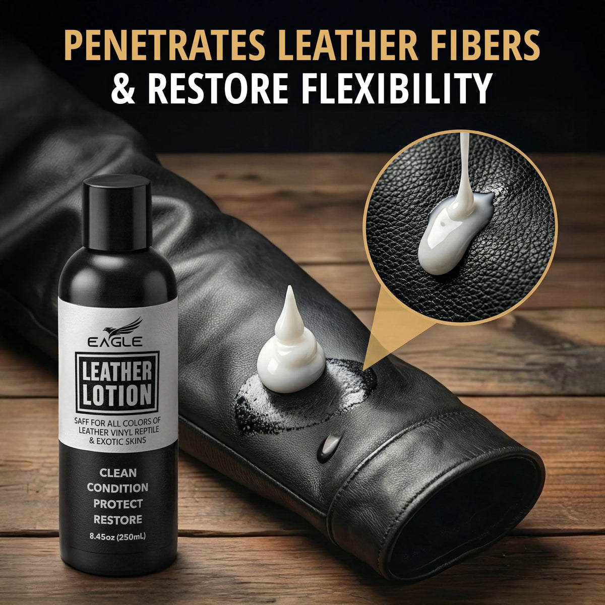 Eagle Leather Jacket Conditioning Lotion with Cloth
