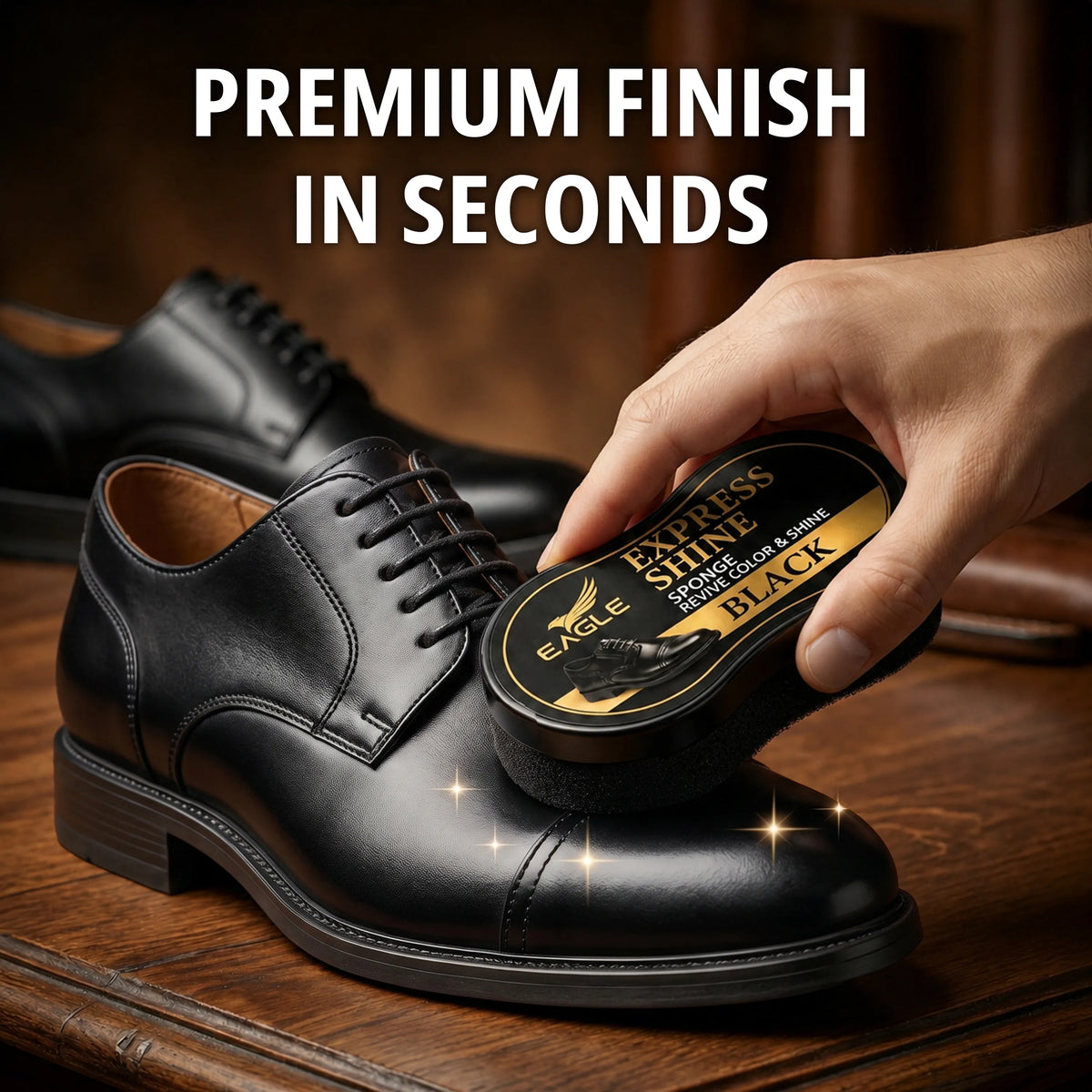 Eagle Shoe Shine Sponge Kit - Black