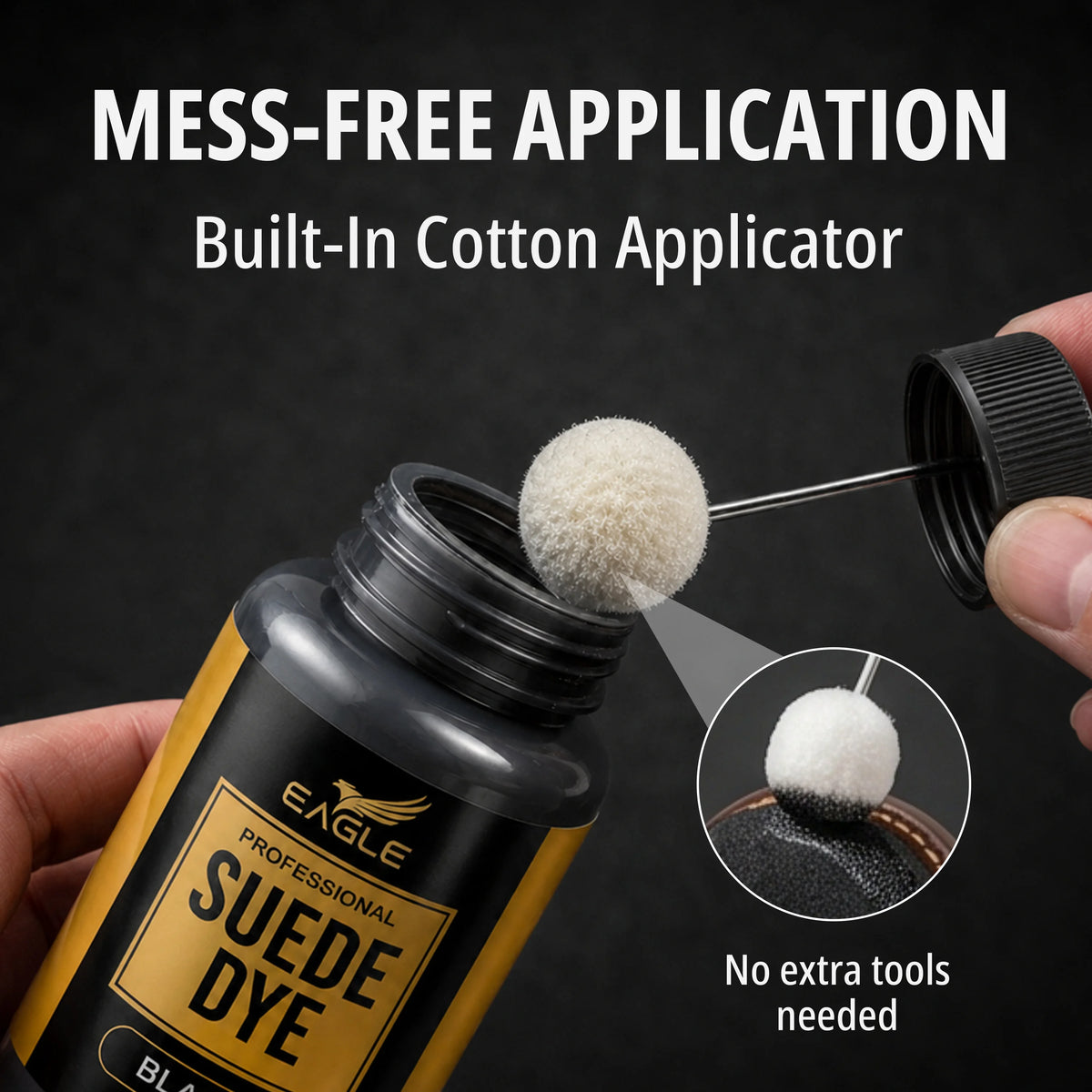 Eagle Suede Color Restorer with Built-in Applicator - Black