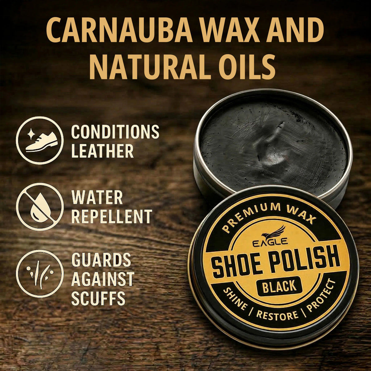 Eagle 3-Piece Shoe Polish Kit - Black