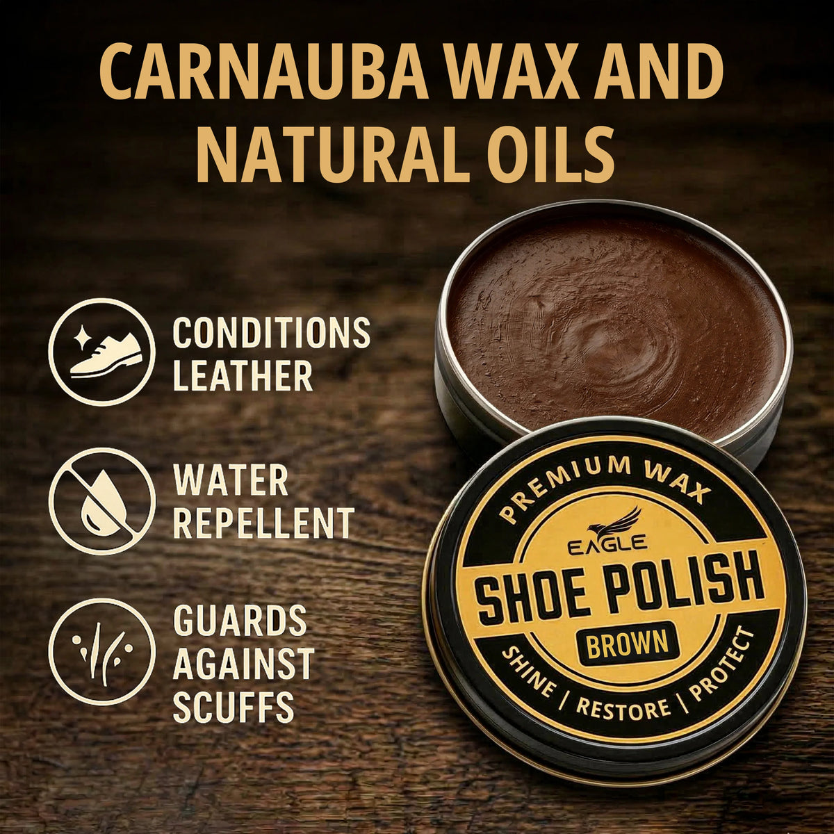Eagle 3-Piece Shoe Polish Kit - Brown