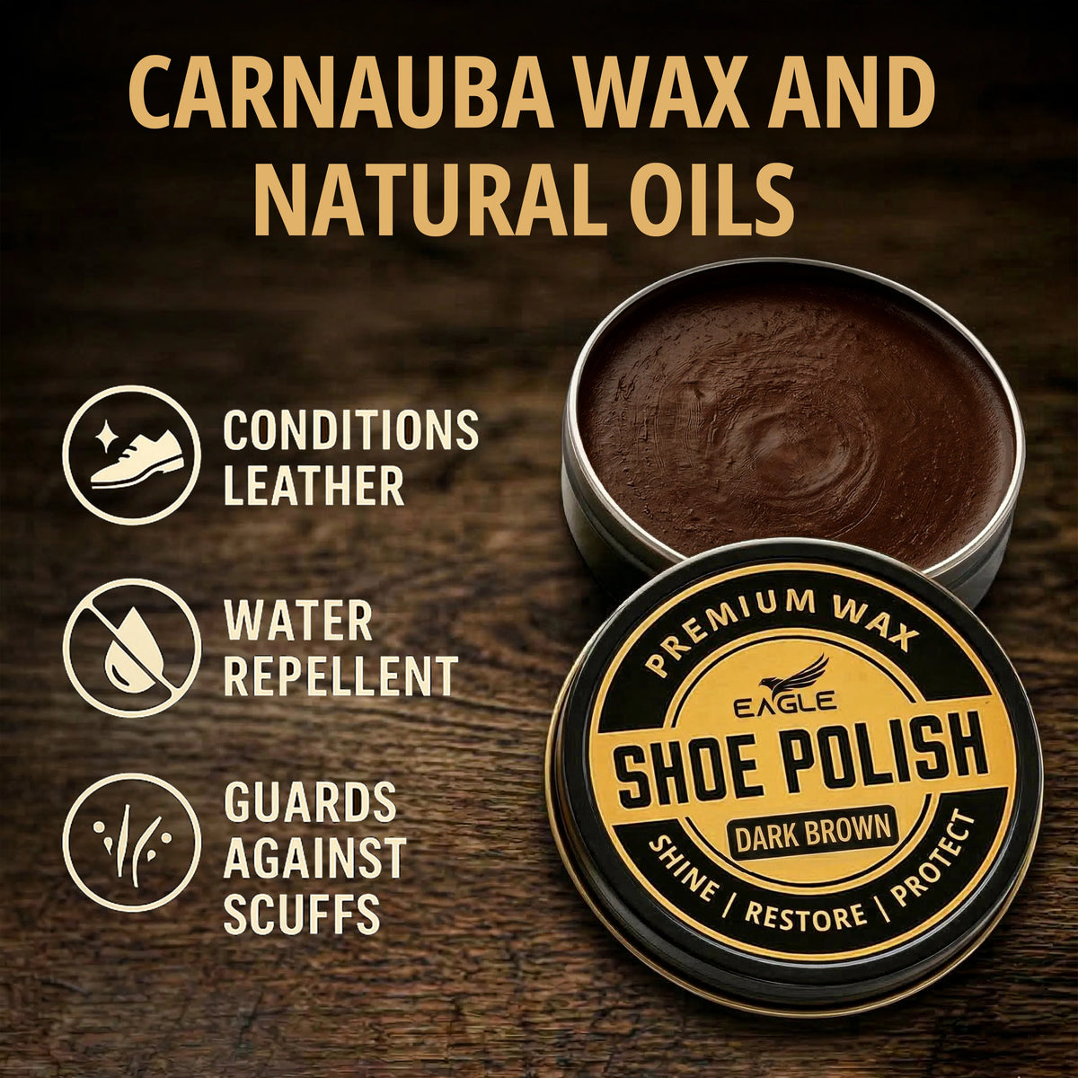 Eagle 3-Piece Shoe Polish Kit - Dark Brown