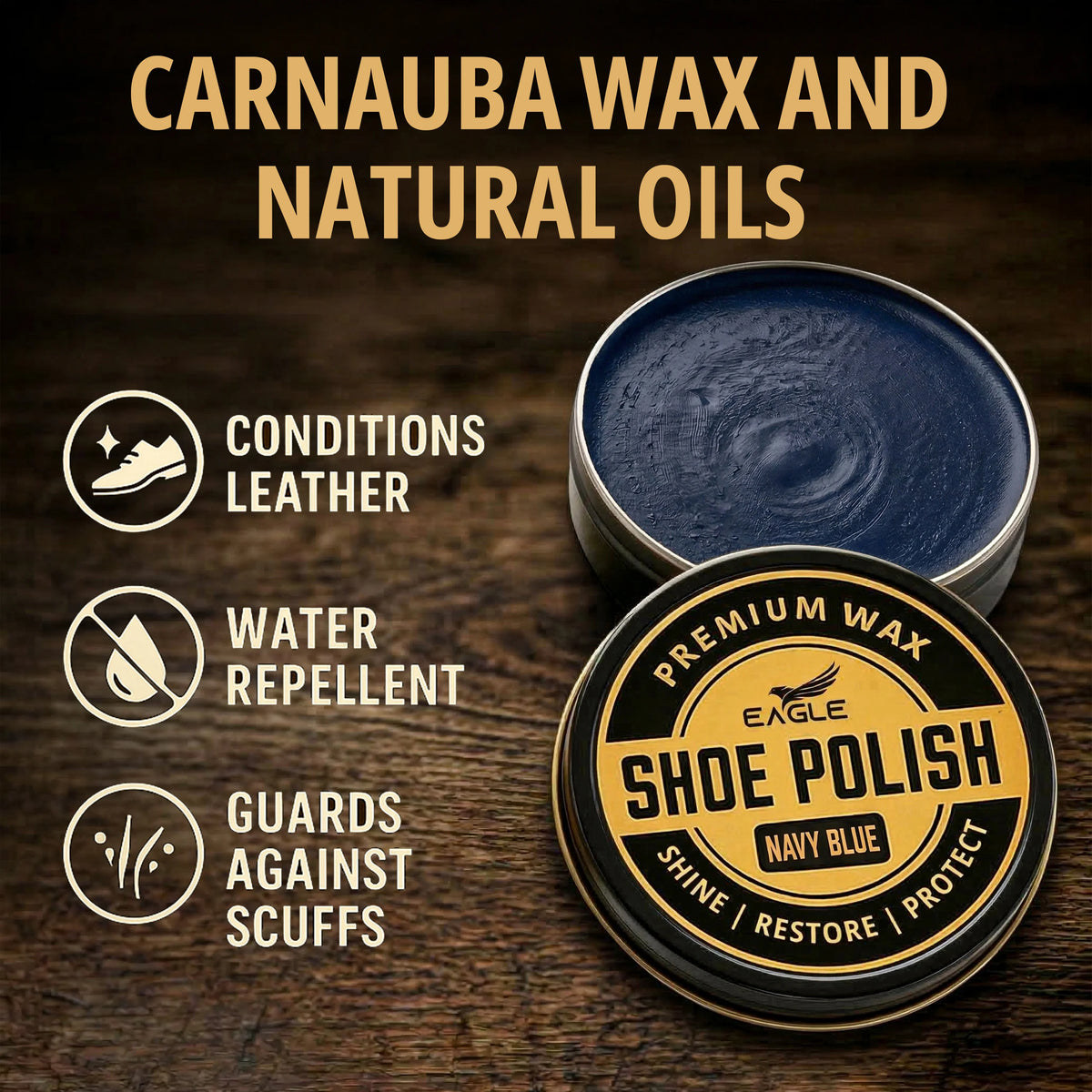 Eagle 3-Piece Shoe Polish Kit - Navy Blue