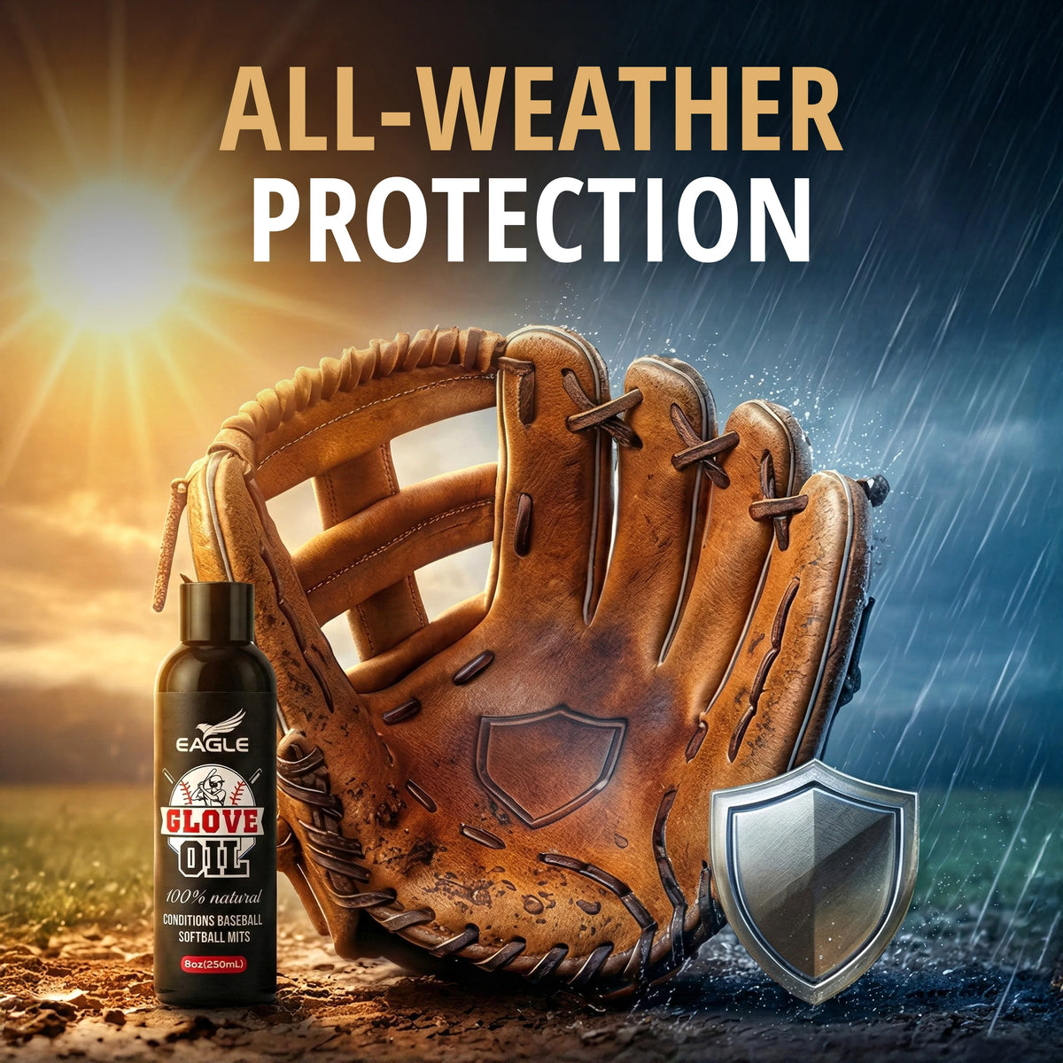 Eagle Baseball Glove Oil Conditioner with Applicator Cloth - 250mL (8.45oz)