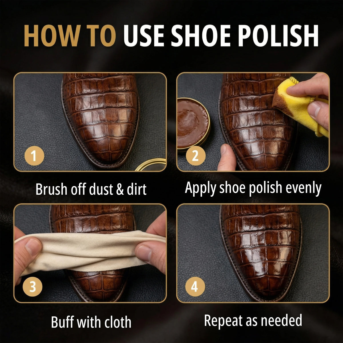 Eagle 3-Piece Shoe Polish Kit - Brown