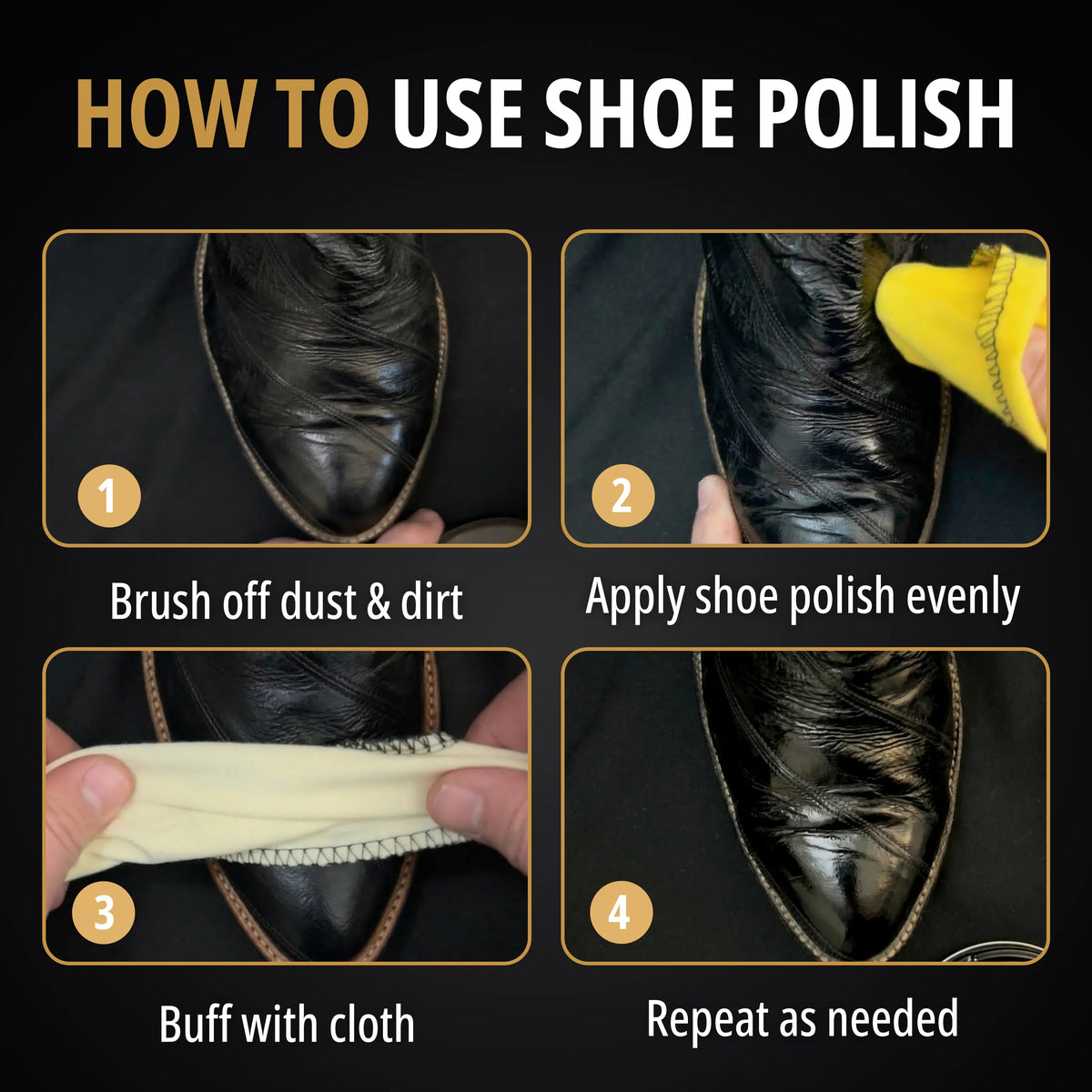 Eagle 3-Piece Shoe Polish Kit - Black