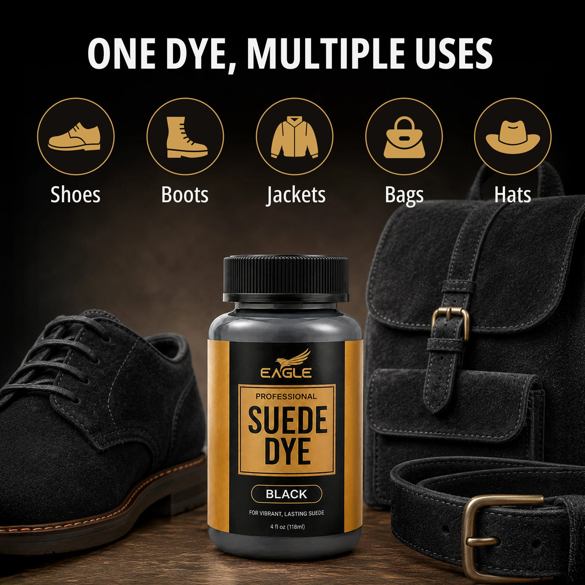 Eagle Suede Color Restorer with Built-in Applicator - Black