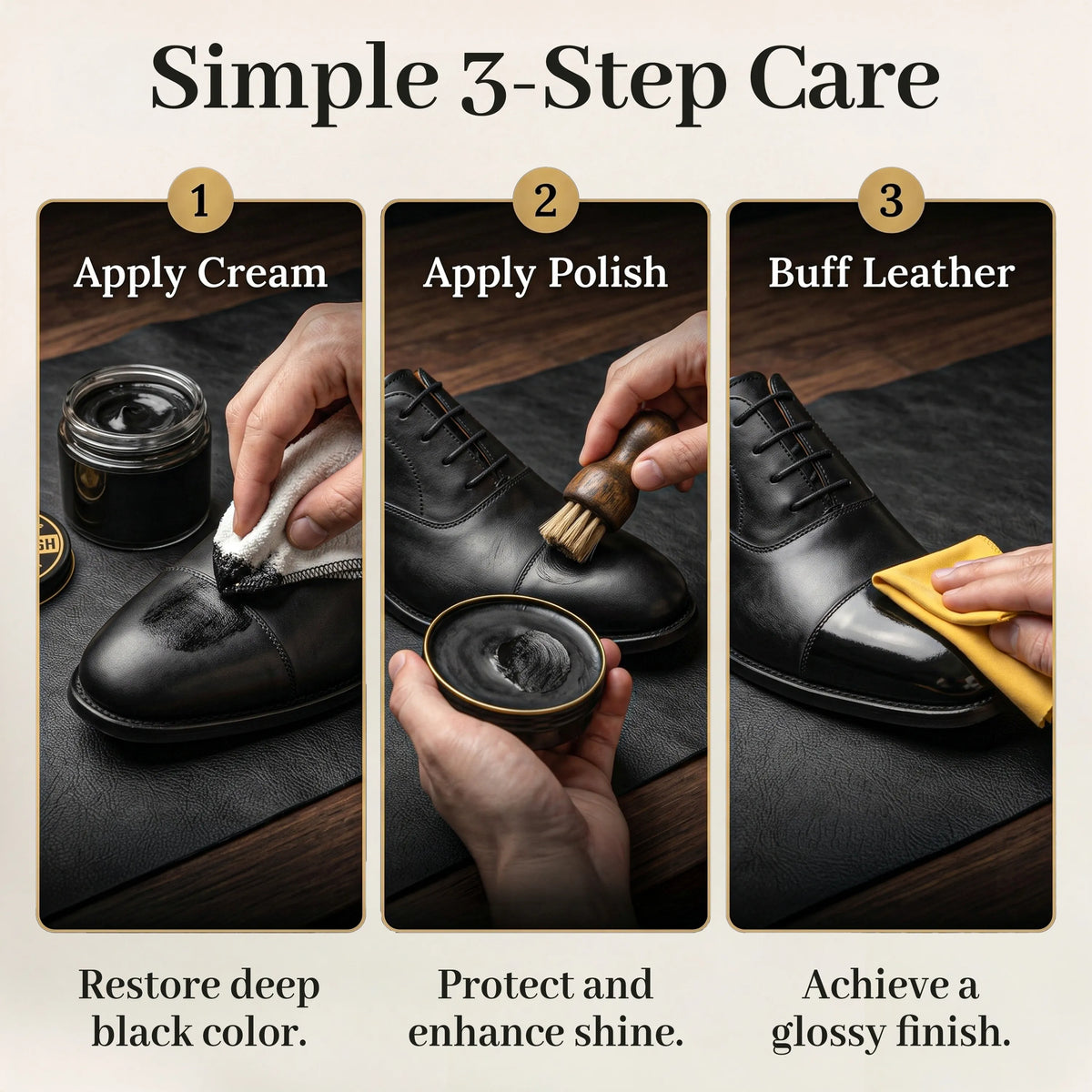 Eagle 5-Piece Shoe Shine Kit - Black