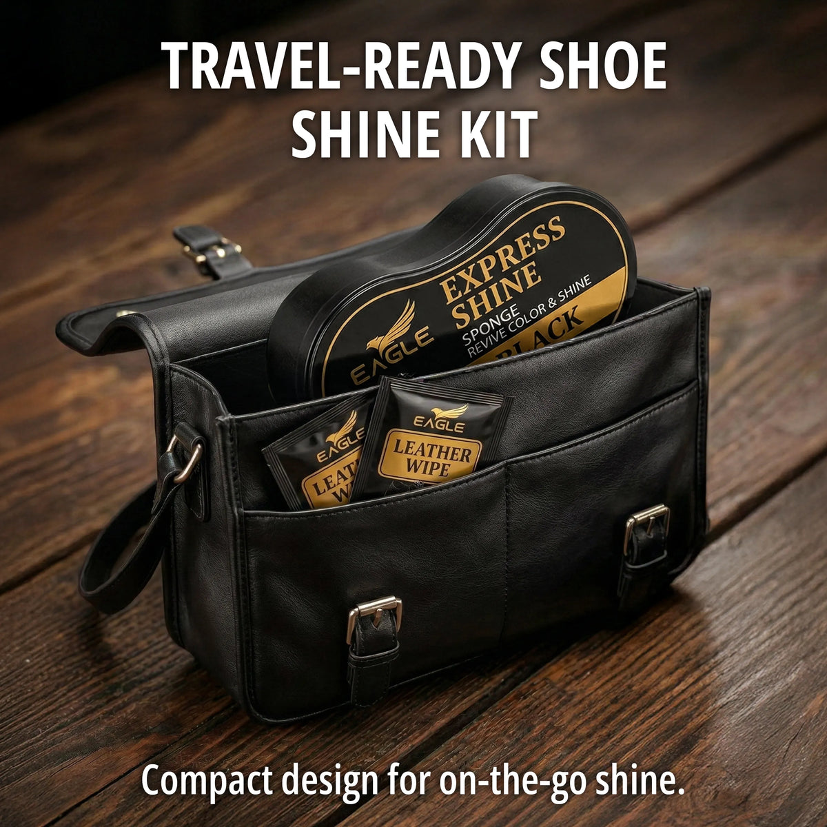 Eagle Shoe Shine Sponge Kit - Black