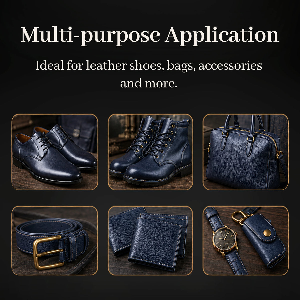 Eagle 5-Piece Shoe Shine Kit - Navy Blue