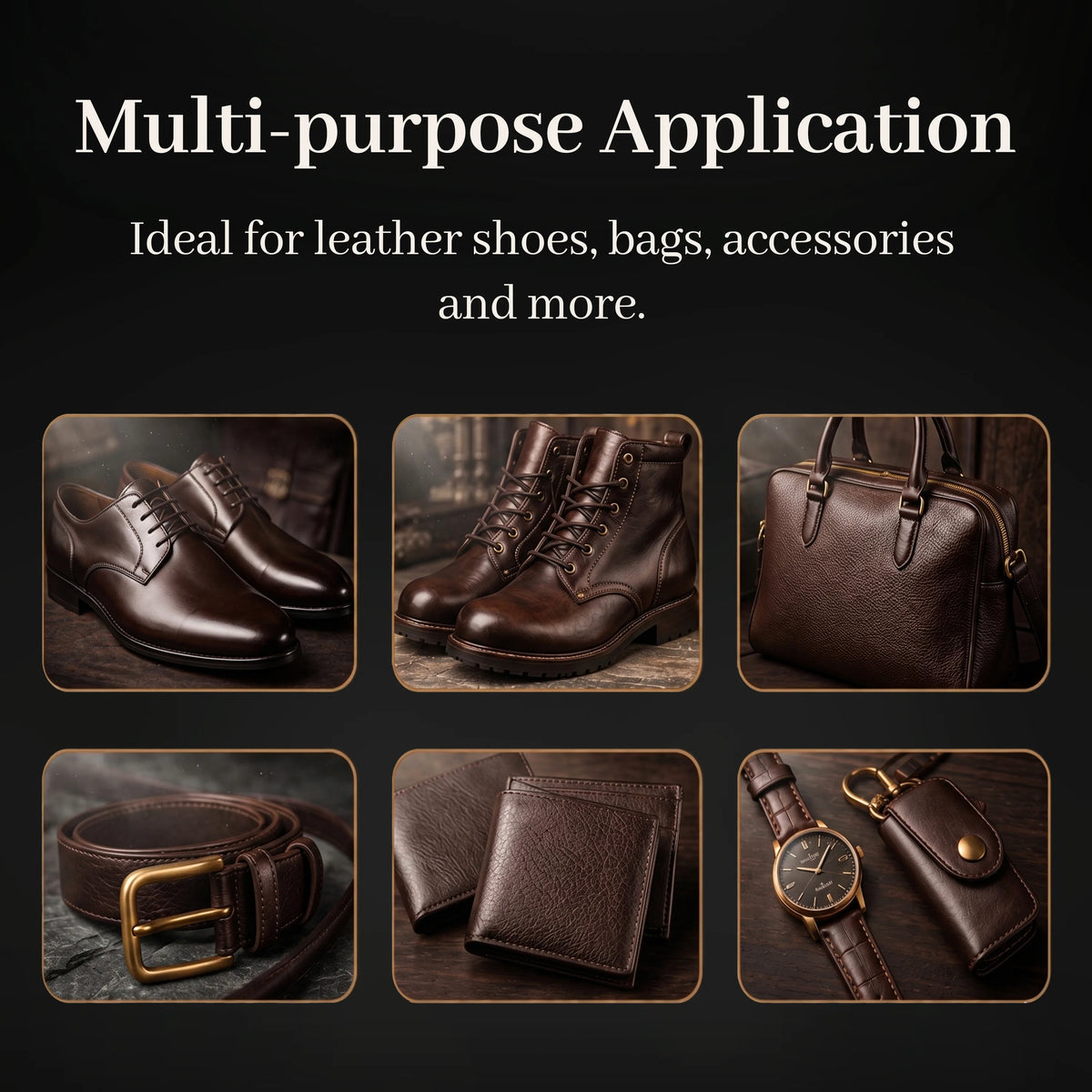 Eagle 5-Piece Shoe Shine Kit - Dark Brown