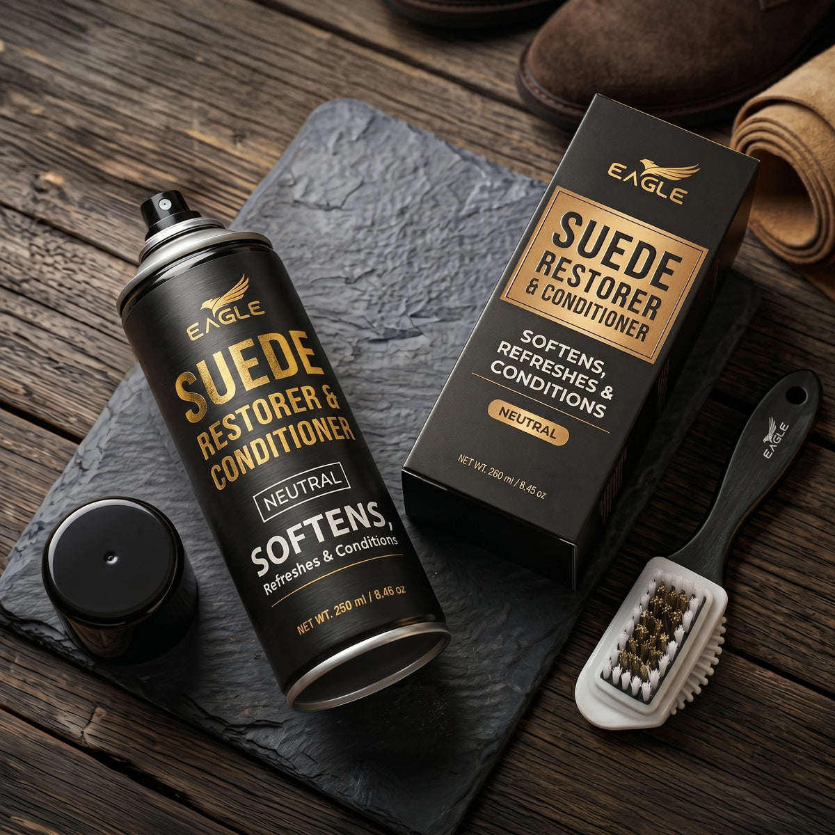 Eagle Suede Renew Color Restorer Spray Kit - Neutral 250mL