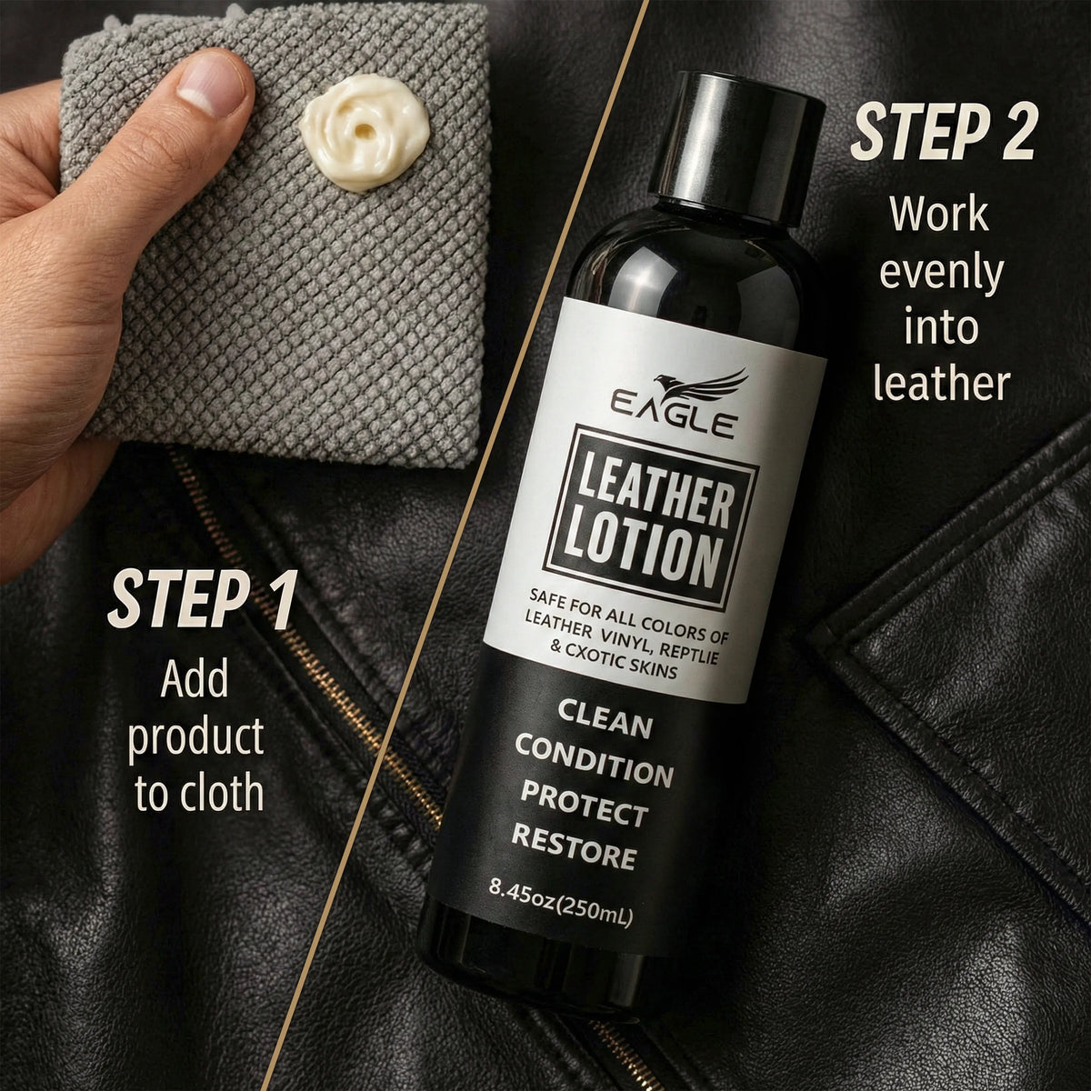 Eagle Leather Jacket Conditioning Lotion with Cloth
