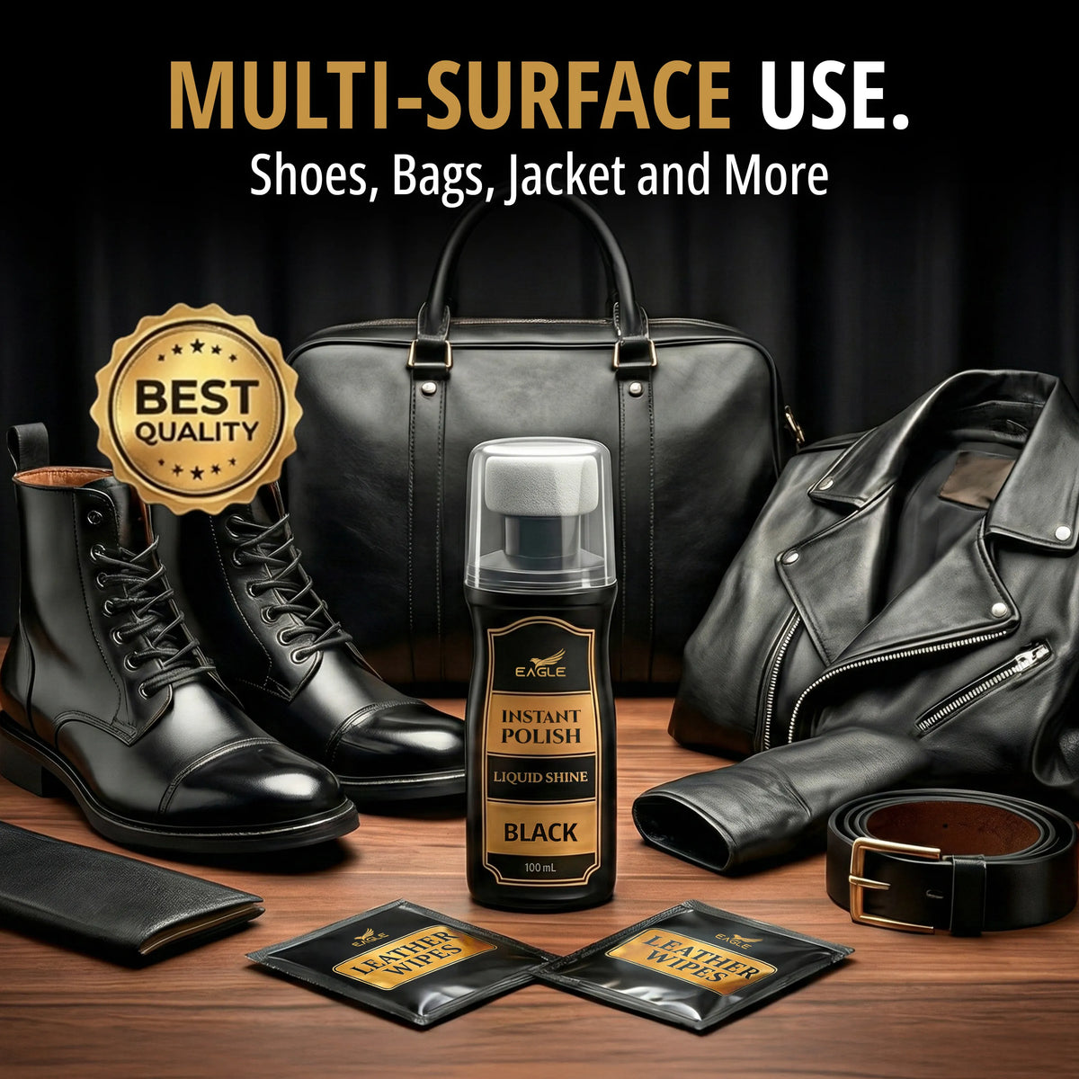 Eagle Instant Liquid Shine Polish Kit - Black