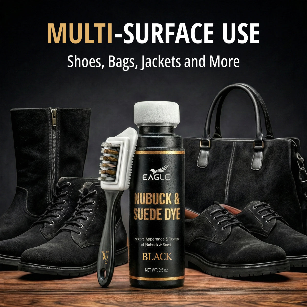 Eagle Nubuck and Suede Dye Black