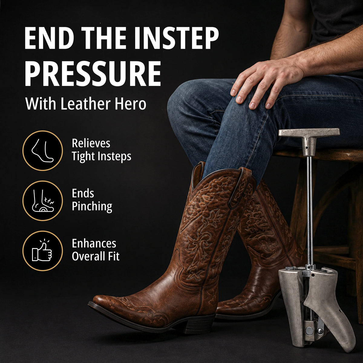 Leather Hero Metal Boot Instep Stretcher & Vamp Raiser